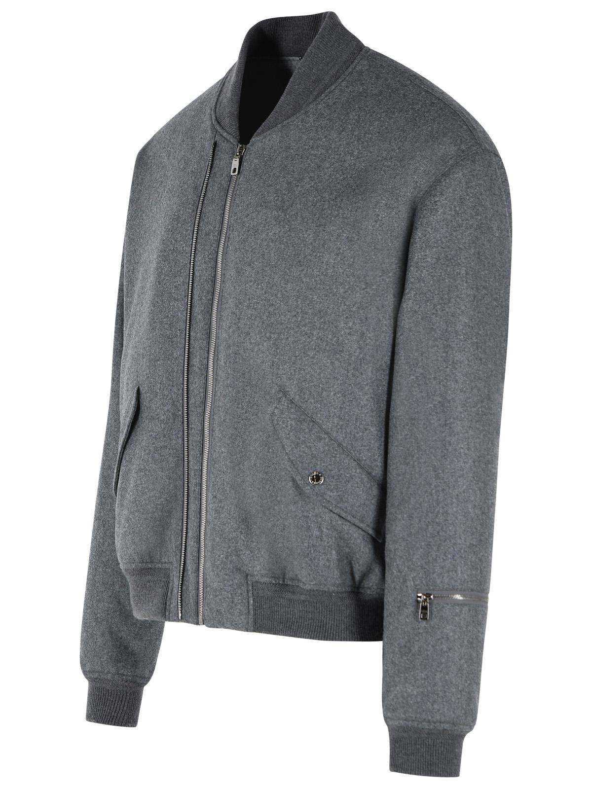 Dolce & Gabbana Grey Virgin Wool Bomber Jacket Men DOLCE & GABBANA