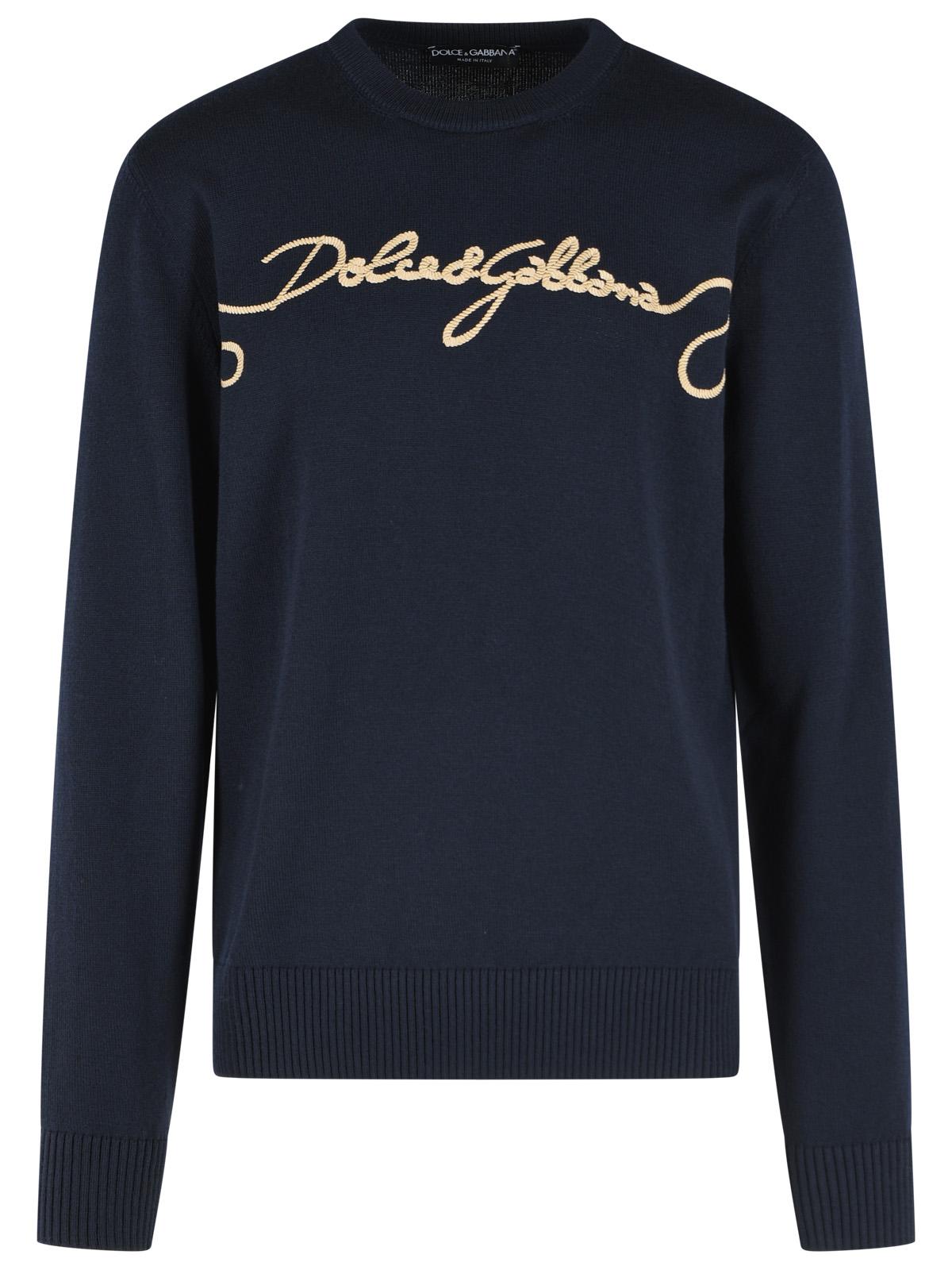 Dolce & Gabbana Navy Virgin Wool Sweater Men DOLCE & GABBANA