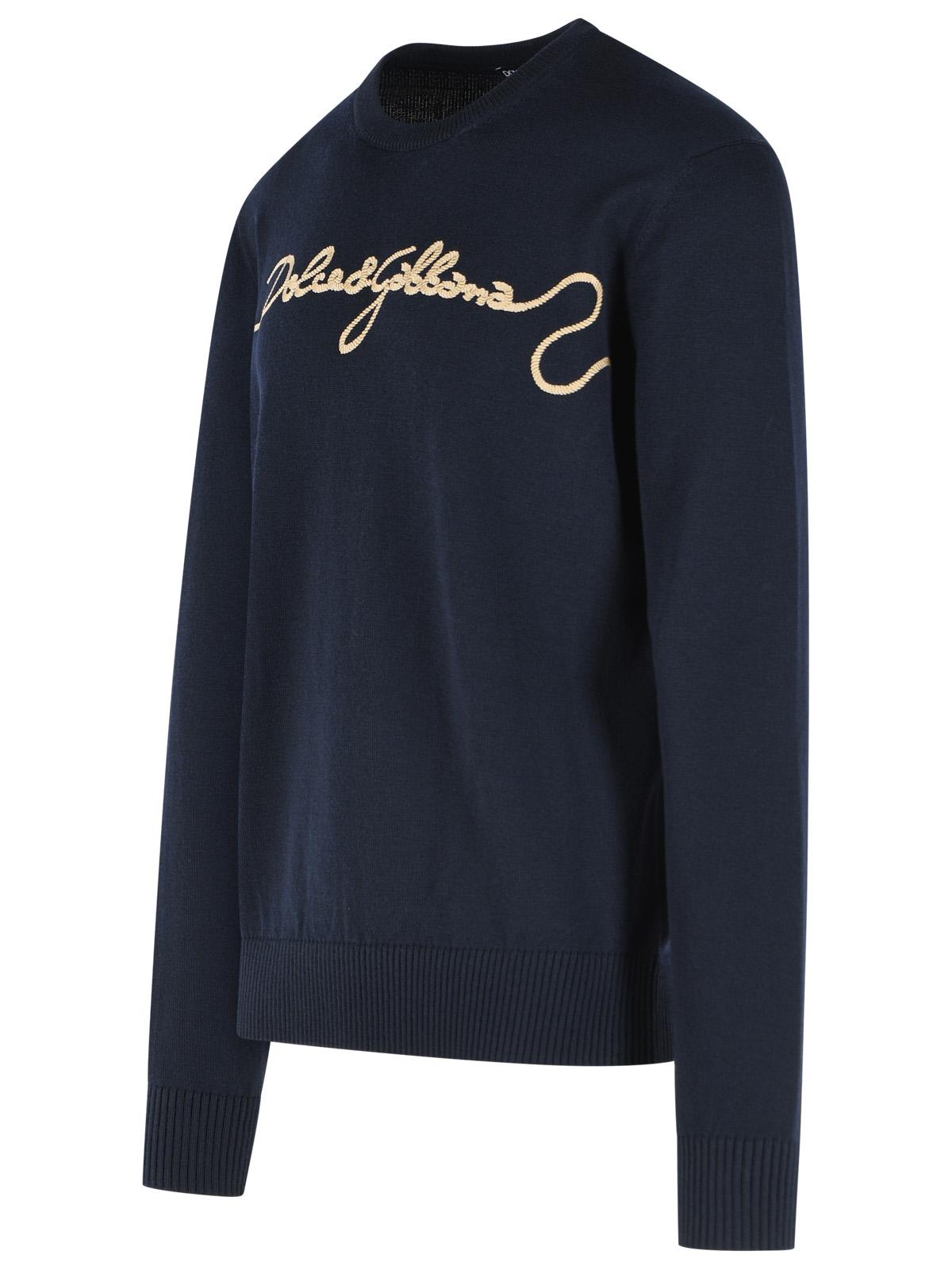 Dolce & Gabbana Navy Virgin Wool Sweater Men DOLCE & GABBANA