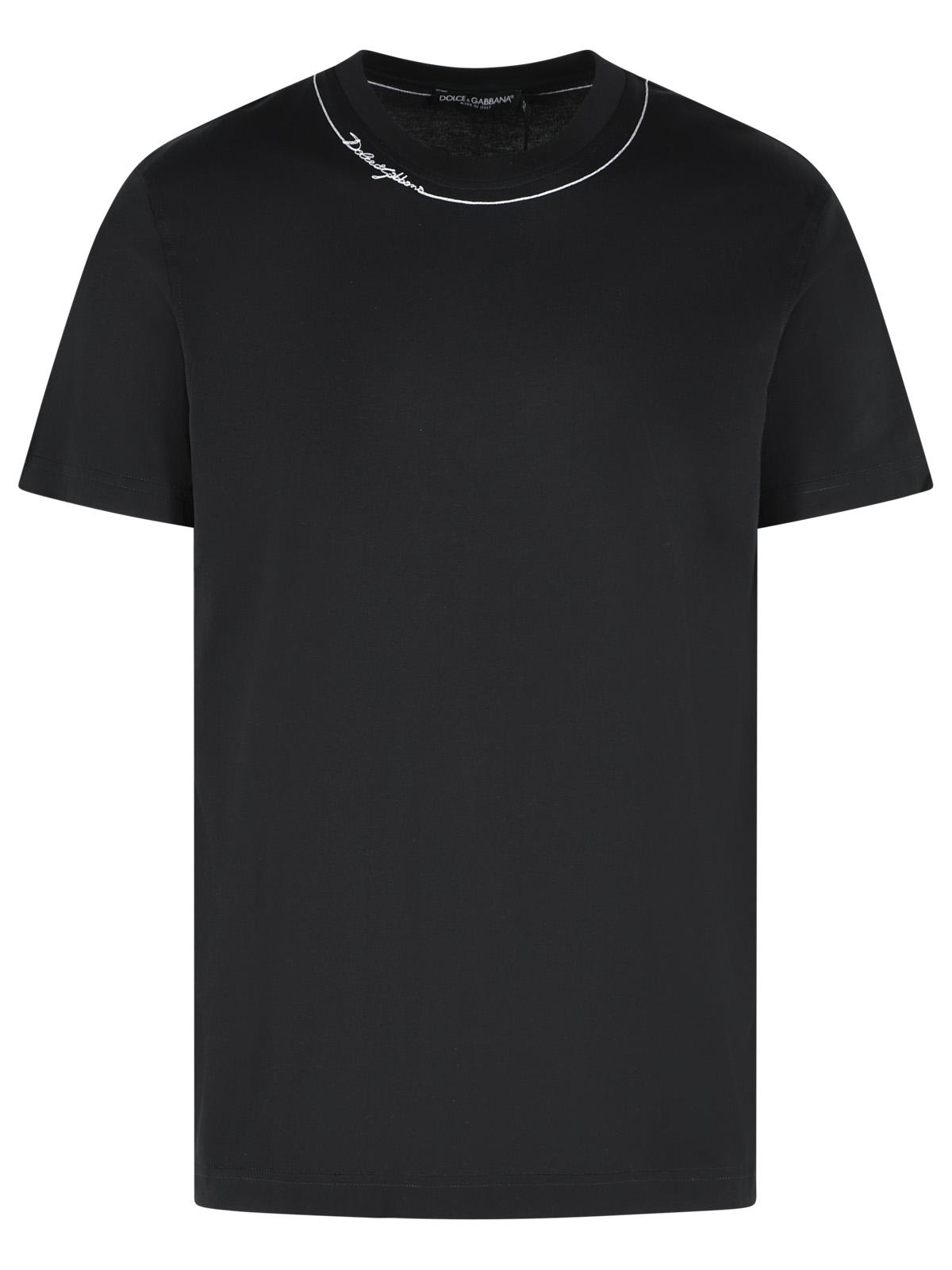 Dolce & Gabbana Black Cotton T-Shirt Men DOLCE & GABBANA