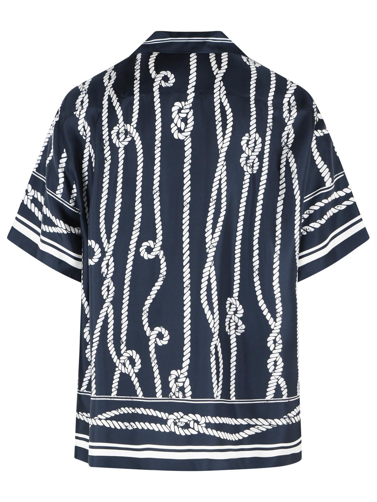 Dolce & Gabbana 'Corde' Navy Silk Shirt Men DOLCE & GABBANA