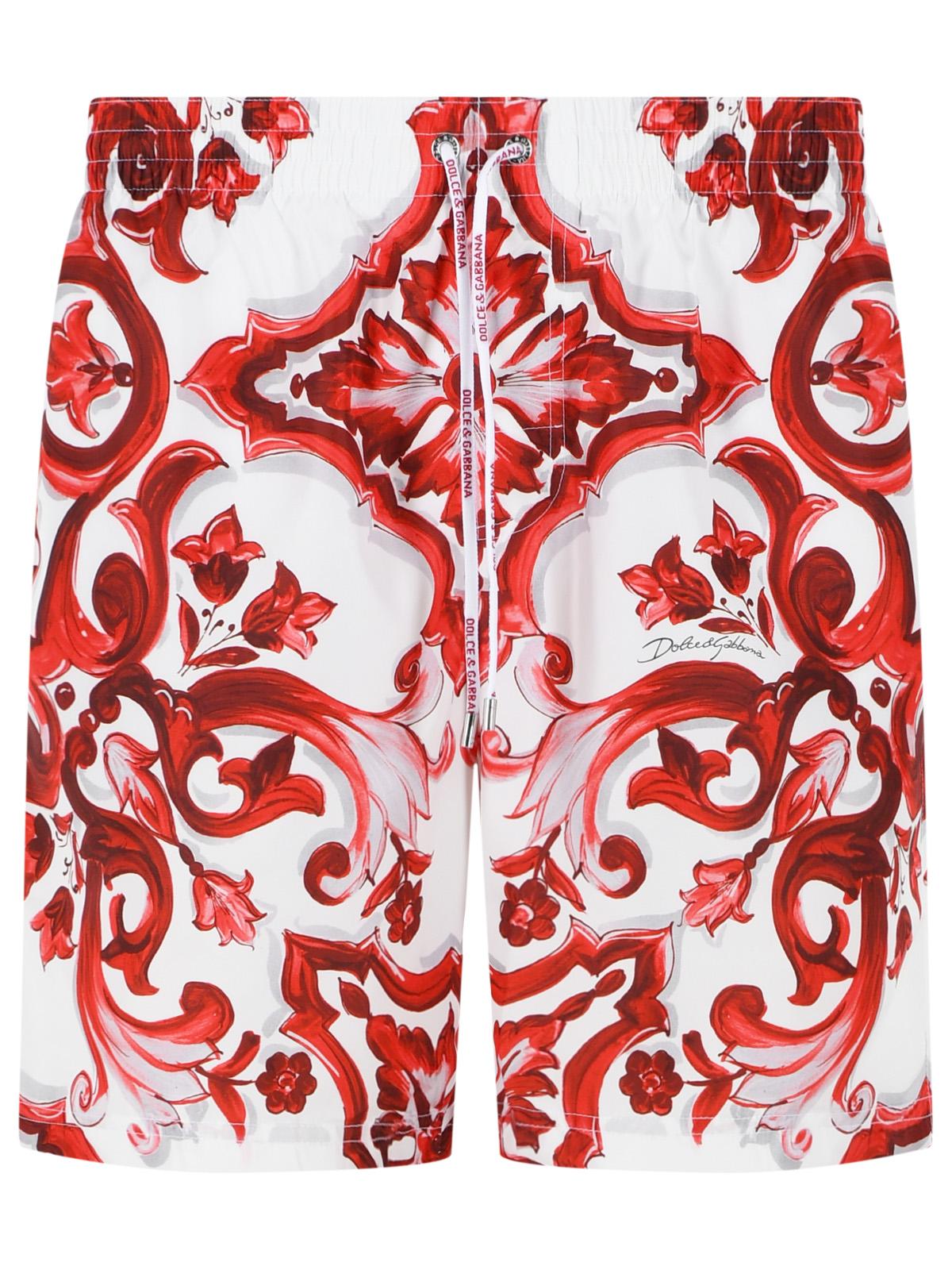 Dolce & Gabbana 'Maiolica' Print Polyester Medium Boxer Shorts Men DOLCE & GABBANA