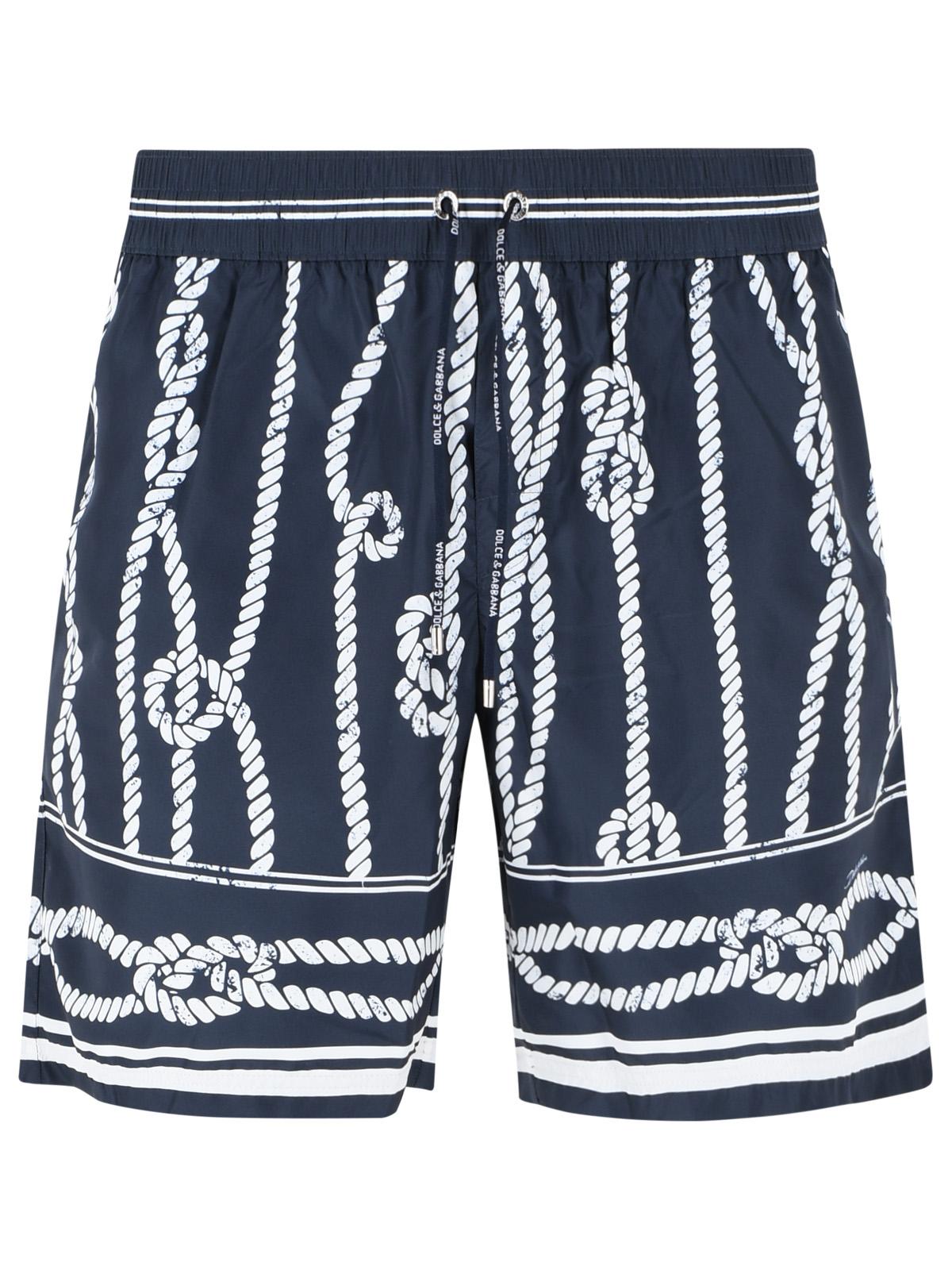Dolce & Gabbana 'Corde' Navy Polyester Swimsuit Men DOLCE & GABBANA