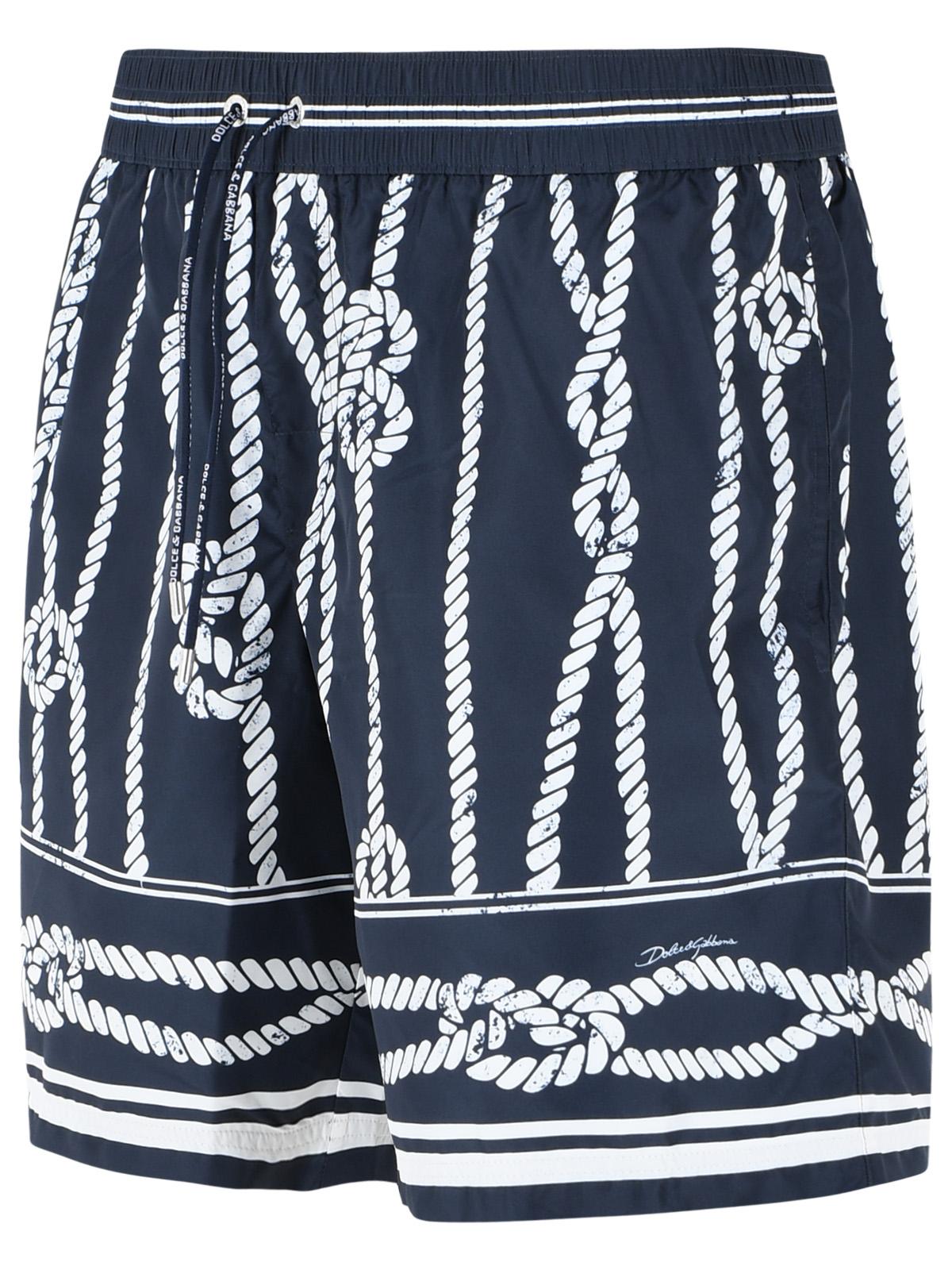 Dolce & Gabbana 'Corde' Navy Polyester Swimsuit Men DOLCE & GABBANA