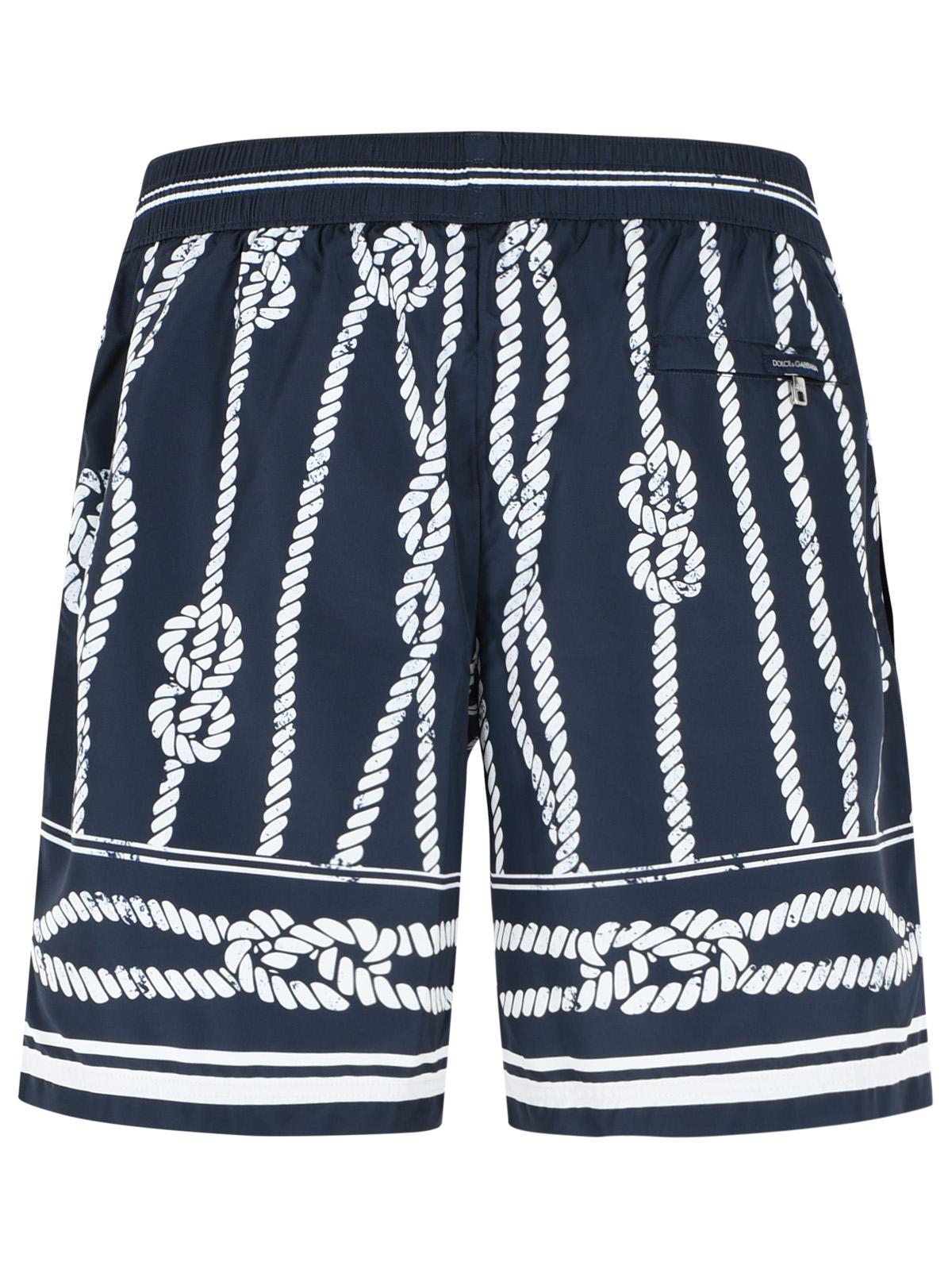 Dolce & Gabbana 'Corde' Navy Polyester Swimsuit Men DOLCE & GABBANA