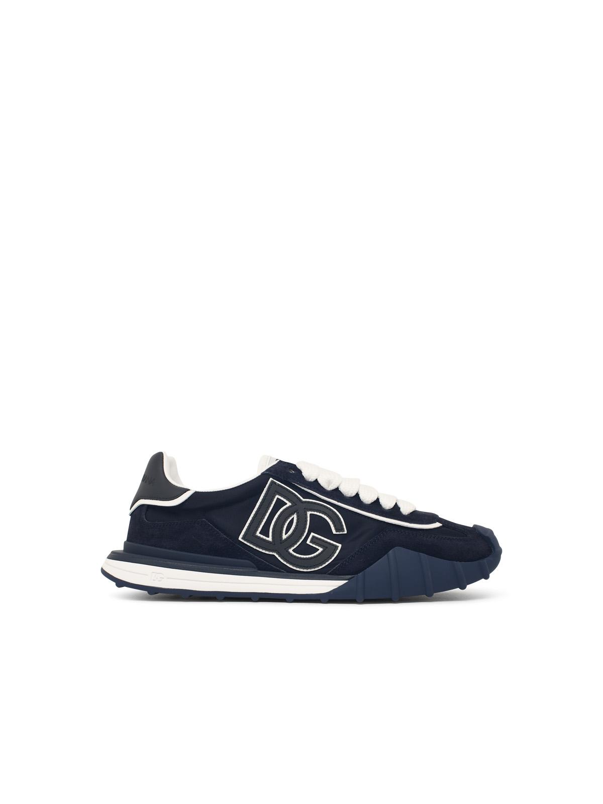 Dolce & Gabbana 'Dg Athletic' Blue Suede Blend Sneakers Men DOLCE & GABBANA