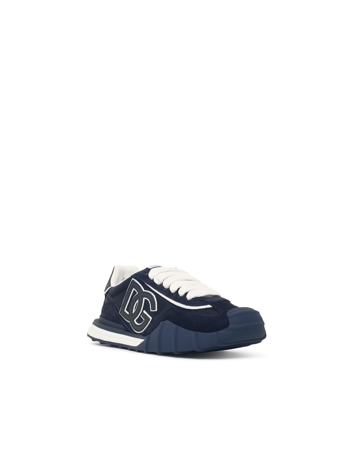 Dolce & Gabbana 'Dg Athletic' Blue Suede Blend Sneakers Men DOLCE & GABBANA