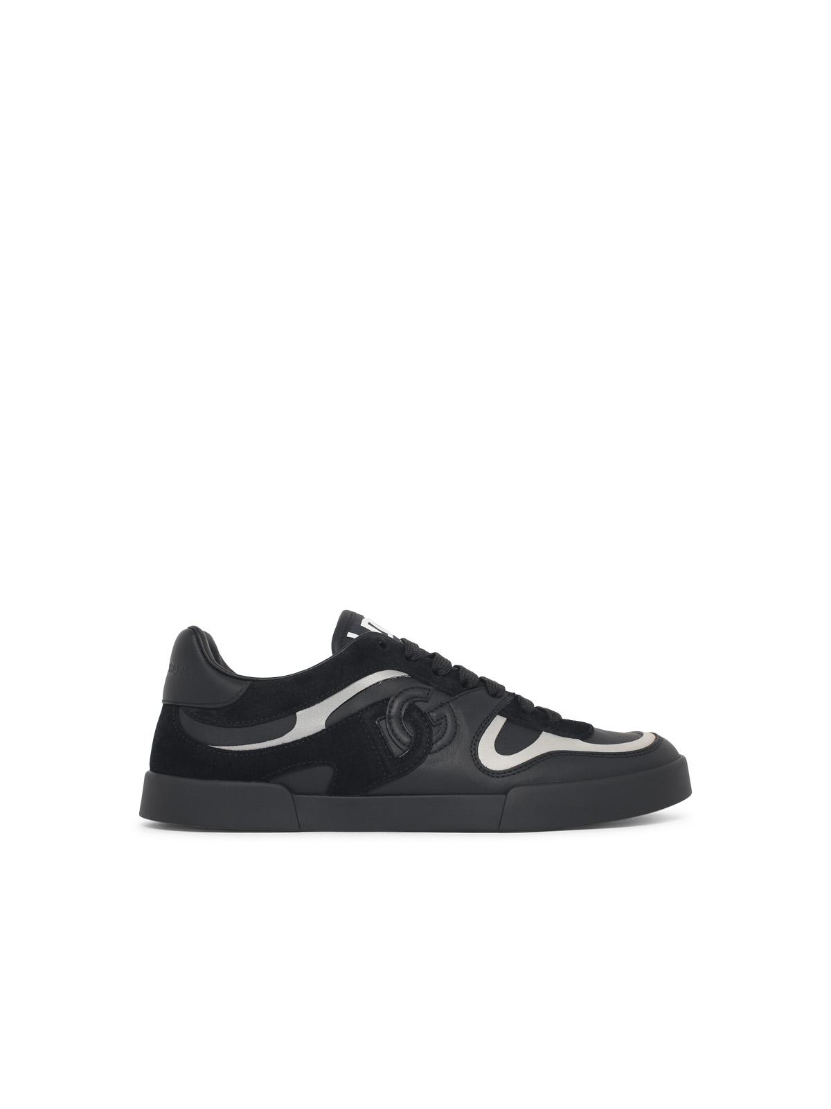 Dolce & Gabbana 'Strobel Portofino' Black Leather Sneakers Men DOLCE & GABBANA