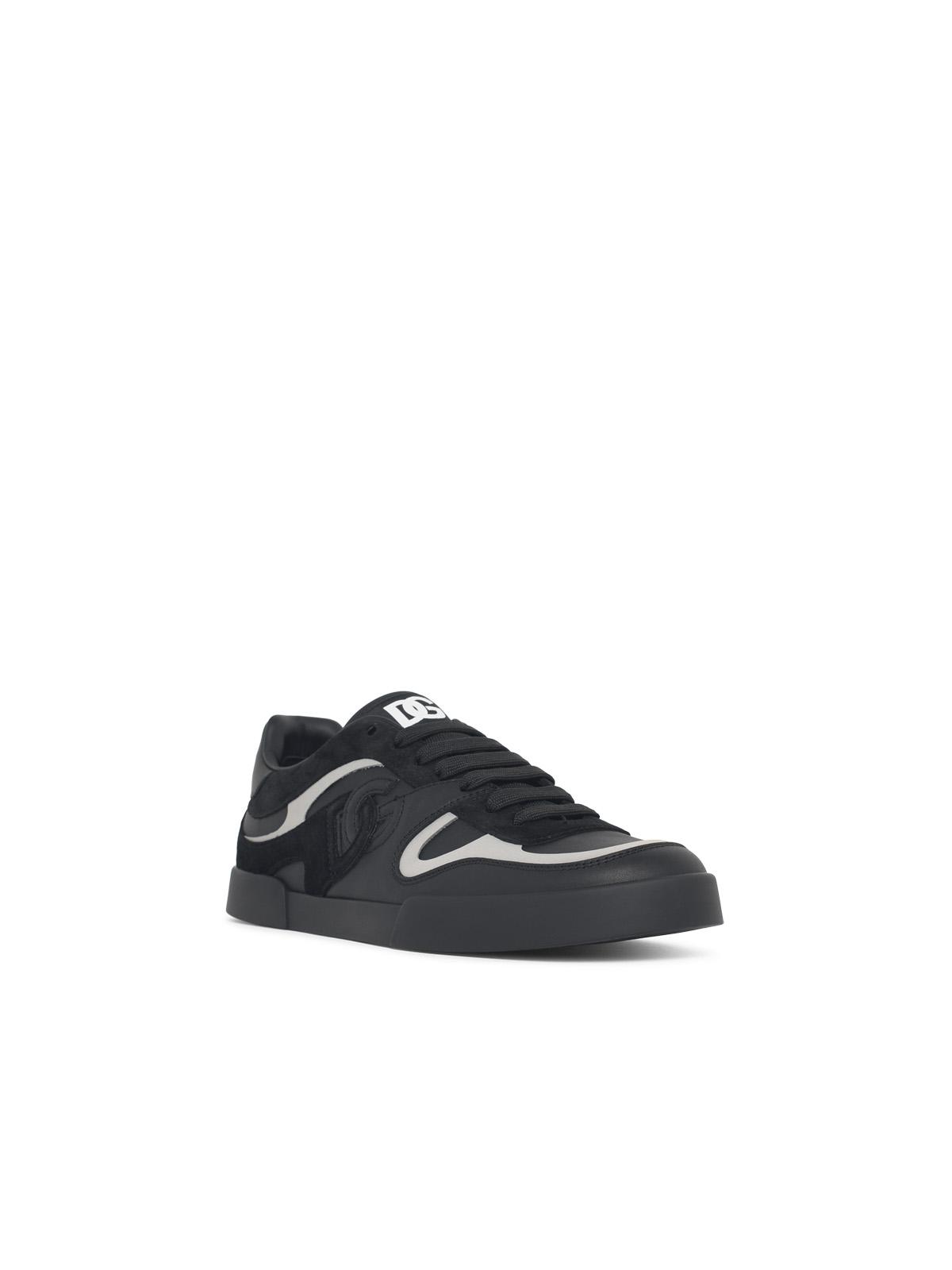 Dolce & Gabbana 'Strobel Portofino' Black Leather Sneakers Men DOLCE & GABBANA