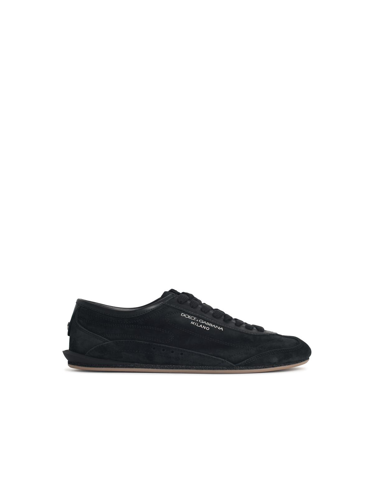 Dolce & Gabbana Black Leather Sneakers Men DOLCE & GABBANA