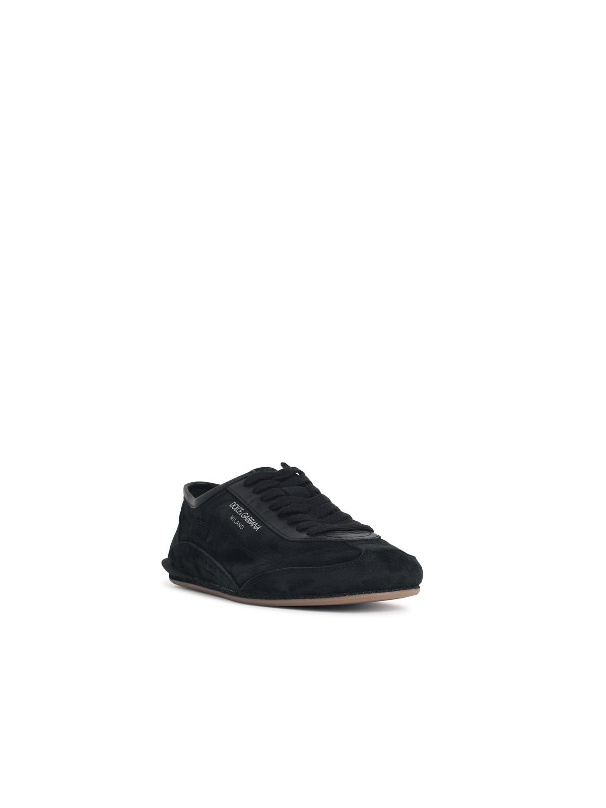 Dolce & Gabbana Black Leather Sneakers Men DOLCE & GABBANA