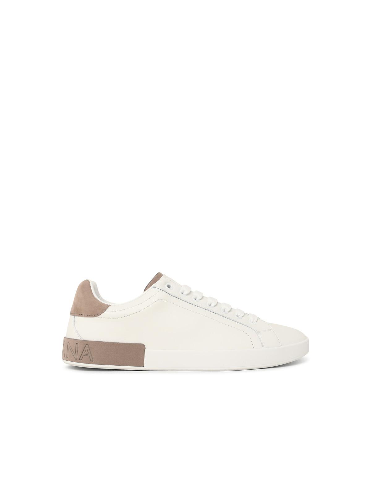 Dolce & Gabbana 'Portofino' White Leather Sneakers Men DOLCE & GABBANA