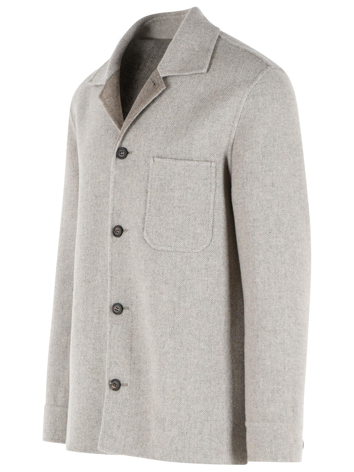Eleventy Green And Beige Wool And Cashmere Overshirt Men ELEVENTY