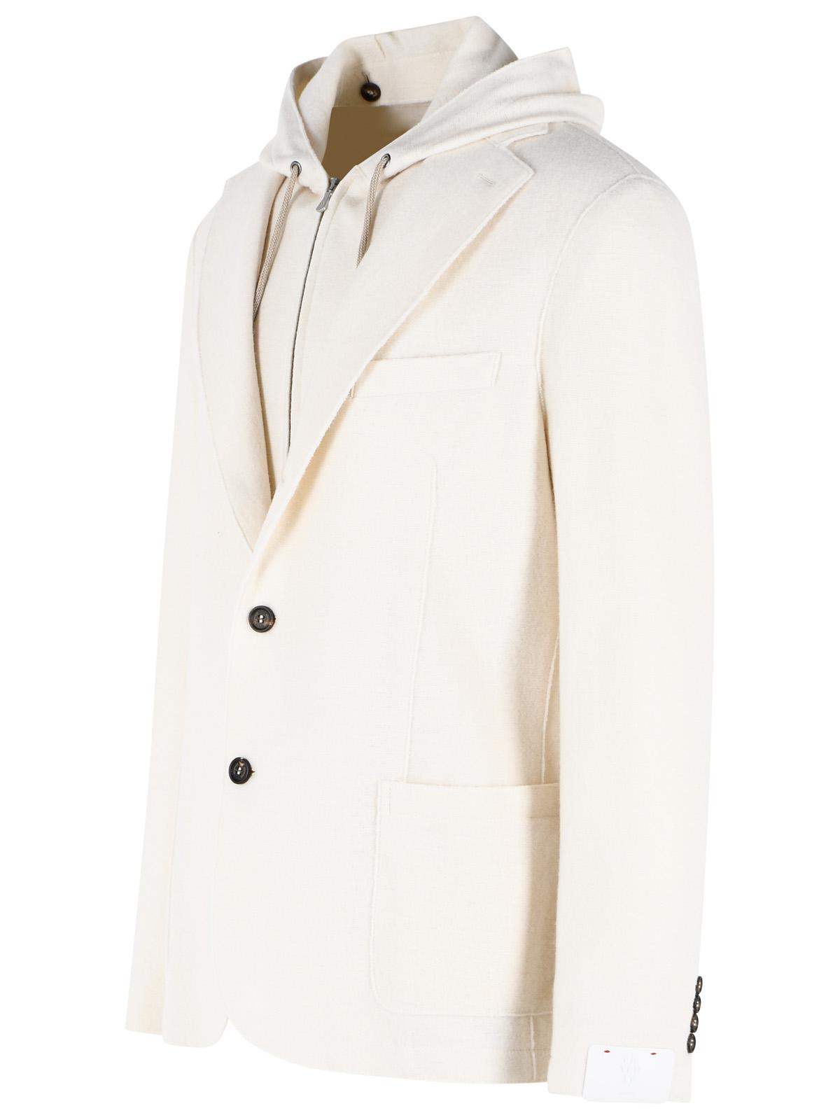 Eleventy Cream Wool Hooded Blazer Men ELEVENTY