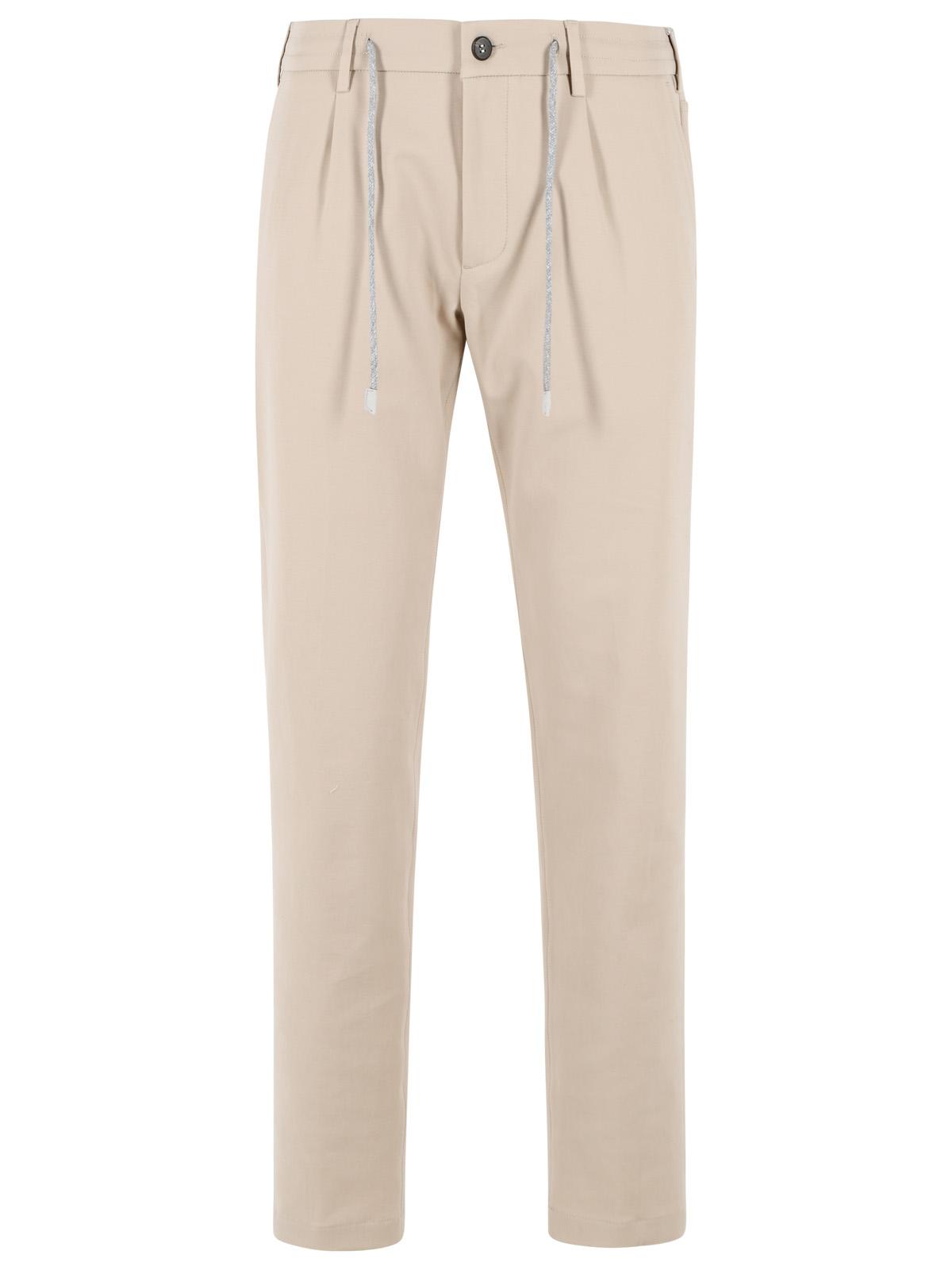 Eleventy Beige Stretch Cotton Pants Men ELEVENTY