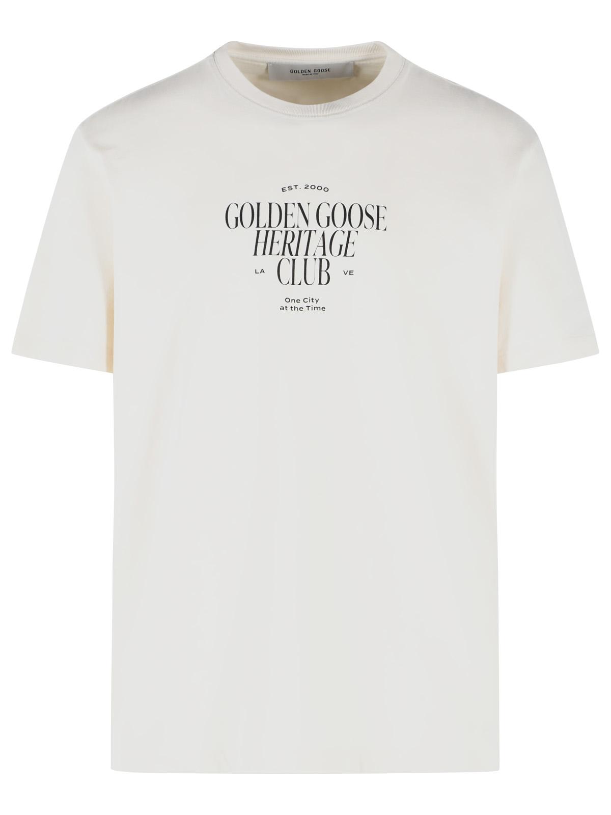 Golden Goose 'Journey' White Cotton T-Shirt Men GOLDEN GOOSE