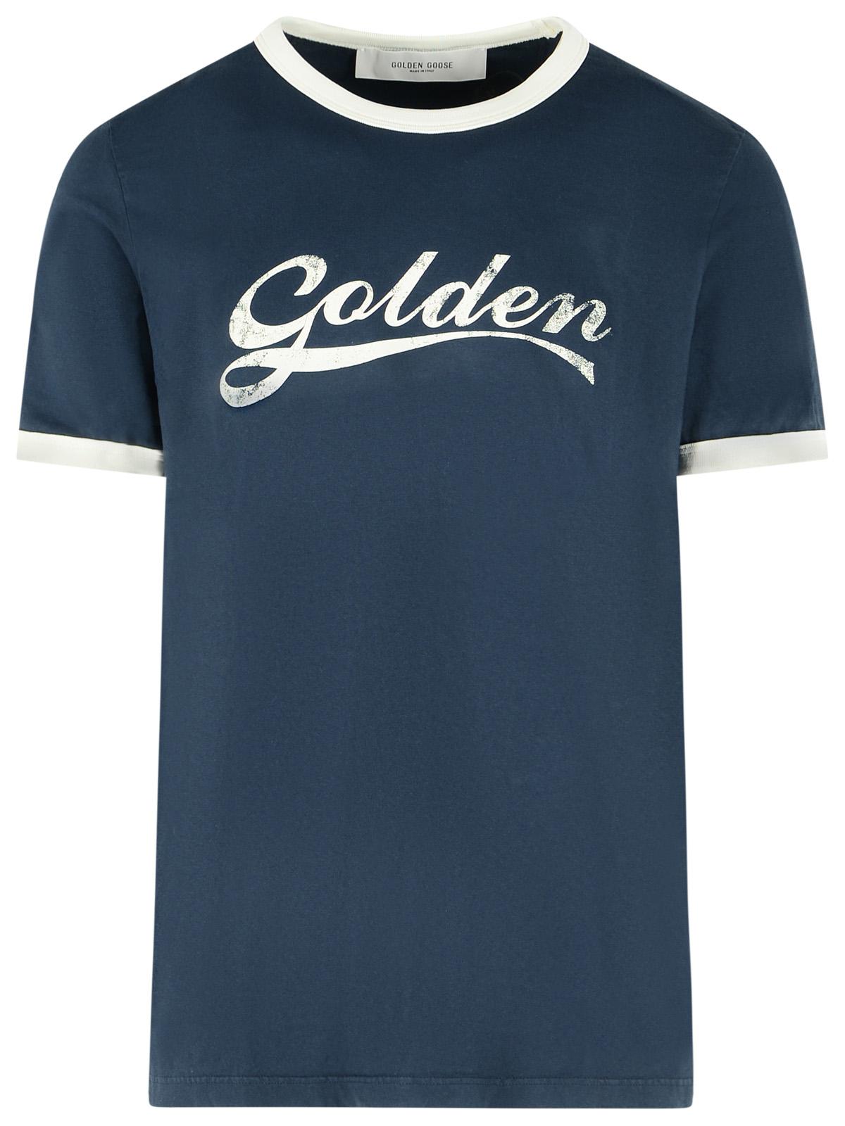 Golden Goose Blue Cotton T-Shirt Men GOLDEN GOOSE