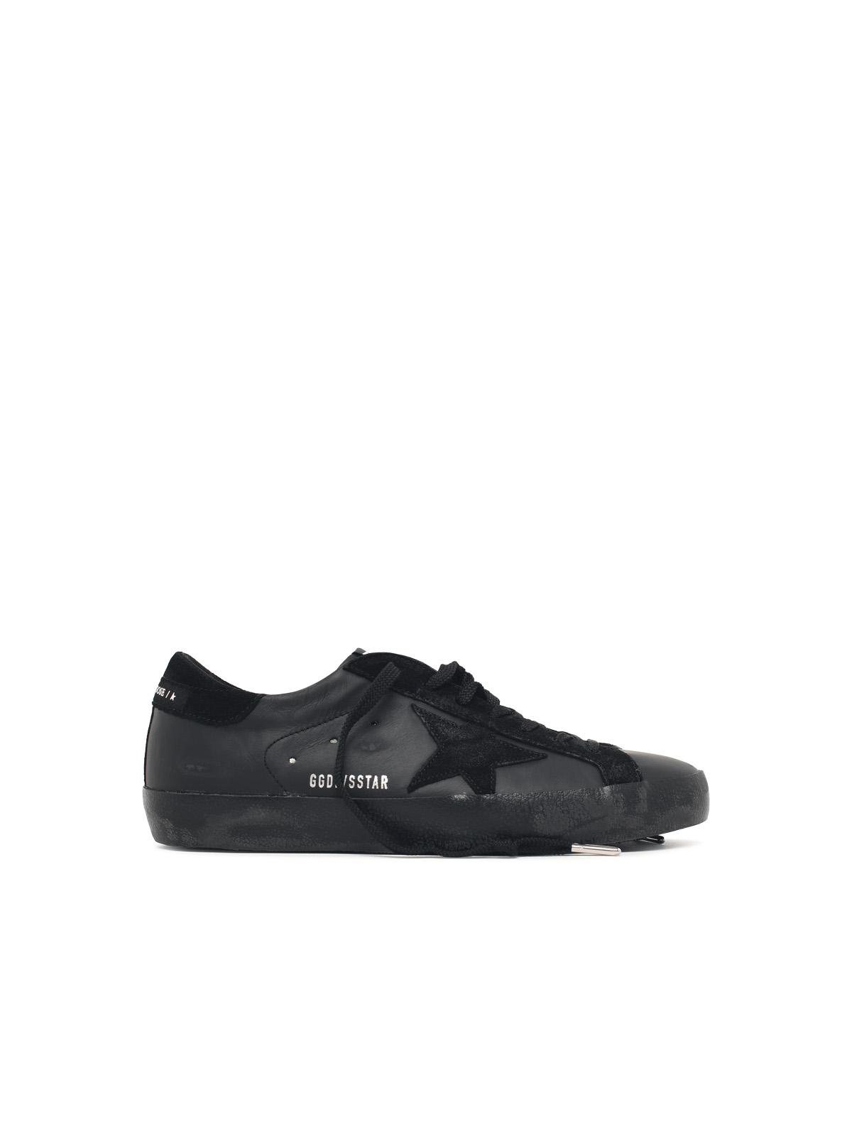 Golden Goose 'Super Star' Black Leather Sneakers Men GOLDEN GOOSE