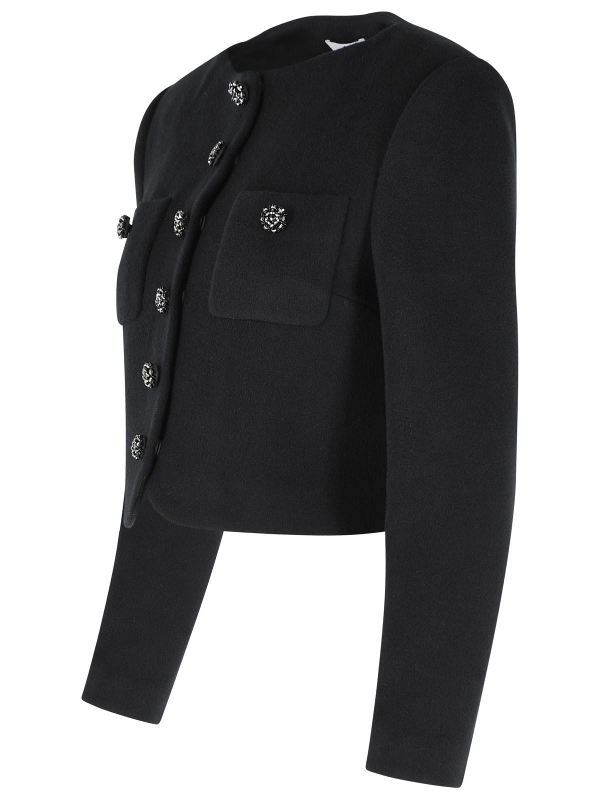 Self Portrait Black Wool Blend Padded Jacket Women SELF-PORTRAIT