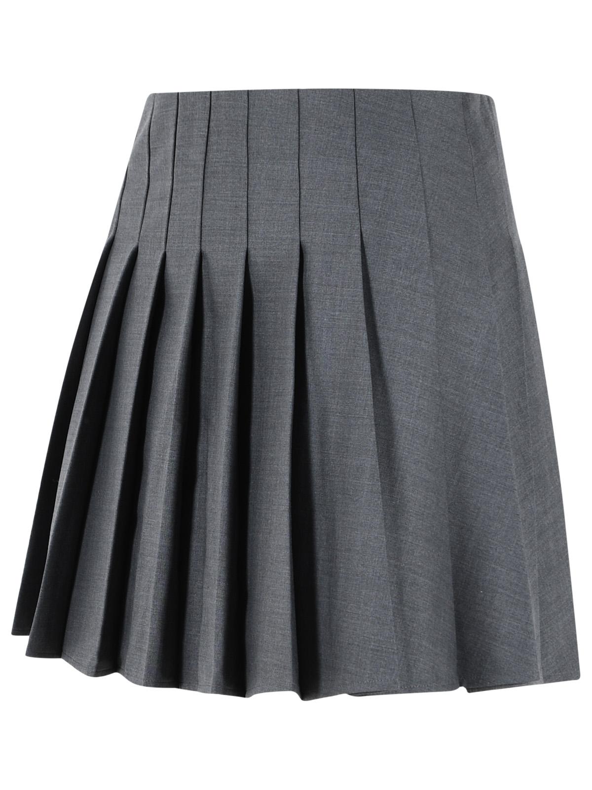 Self Portrait Grey Wool Blend Pleated Miniskirt Women SELF-PORTRAIT