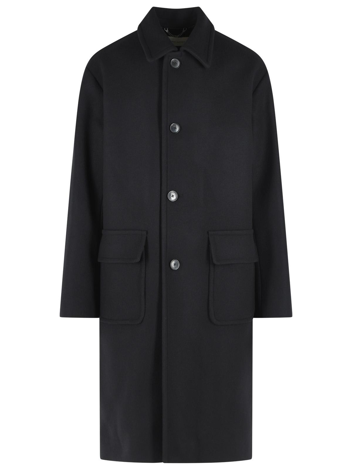 Dries Van Noten 'Randale' Black Wool Blend Coat Men DRIES VAN NOTEN
