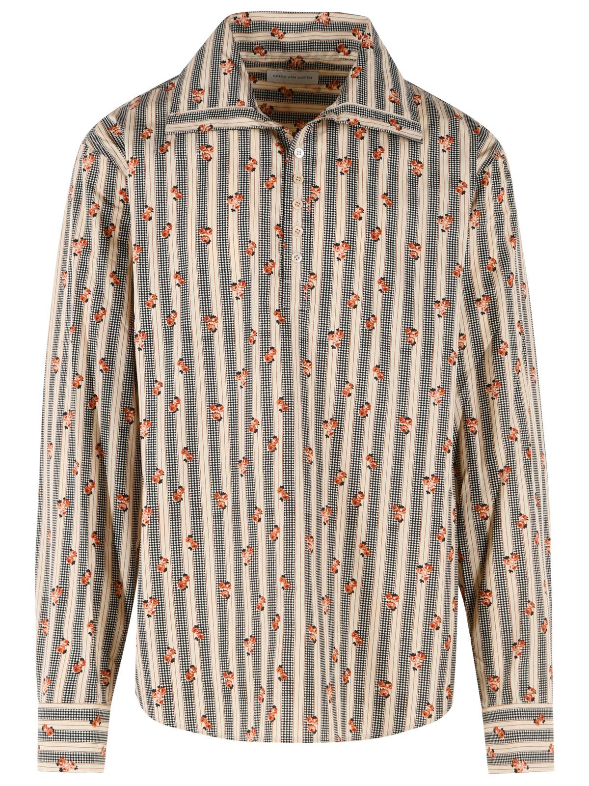 Dries Van Noten 'Cedon' Beige Cotton Shirt Men DRIES VAN NOTEN