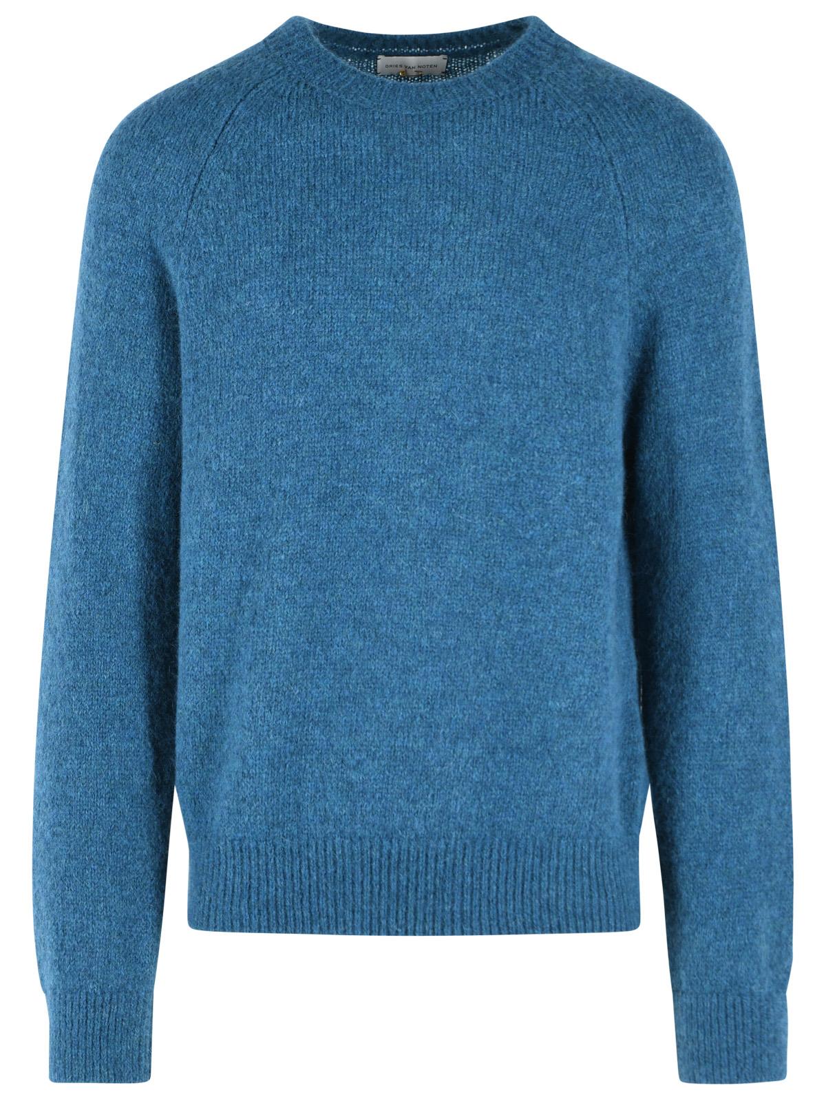 Dries Van Noten 'Melbourne' Blue Alpaca Blend Sweater Men DRIES VAN NOTEN