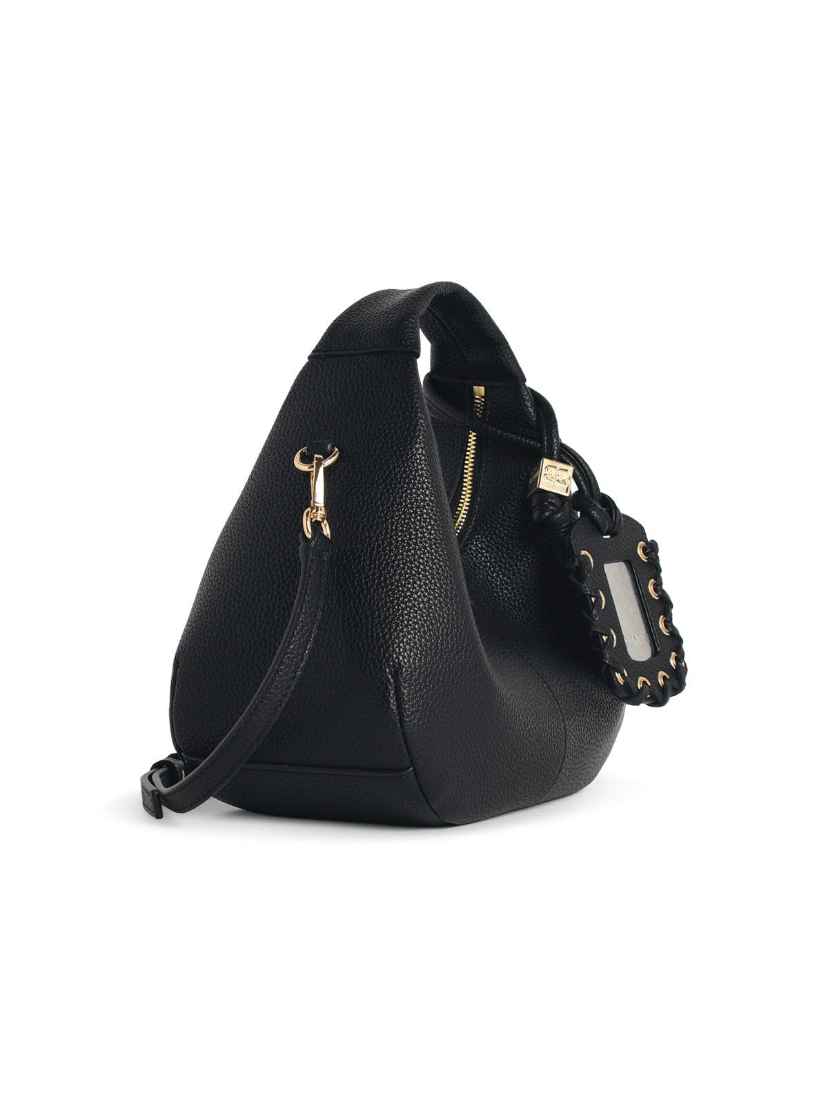 Ganni Black Eco Leather Mini Hobo Bag Women GANNI
