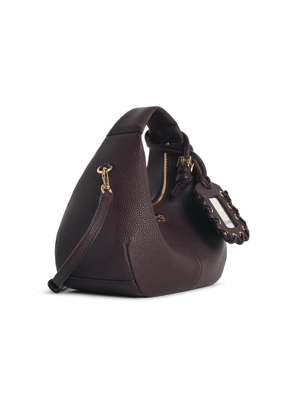 Ganni Brown Eco Leather Mini Hobo Bag Women GANNI