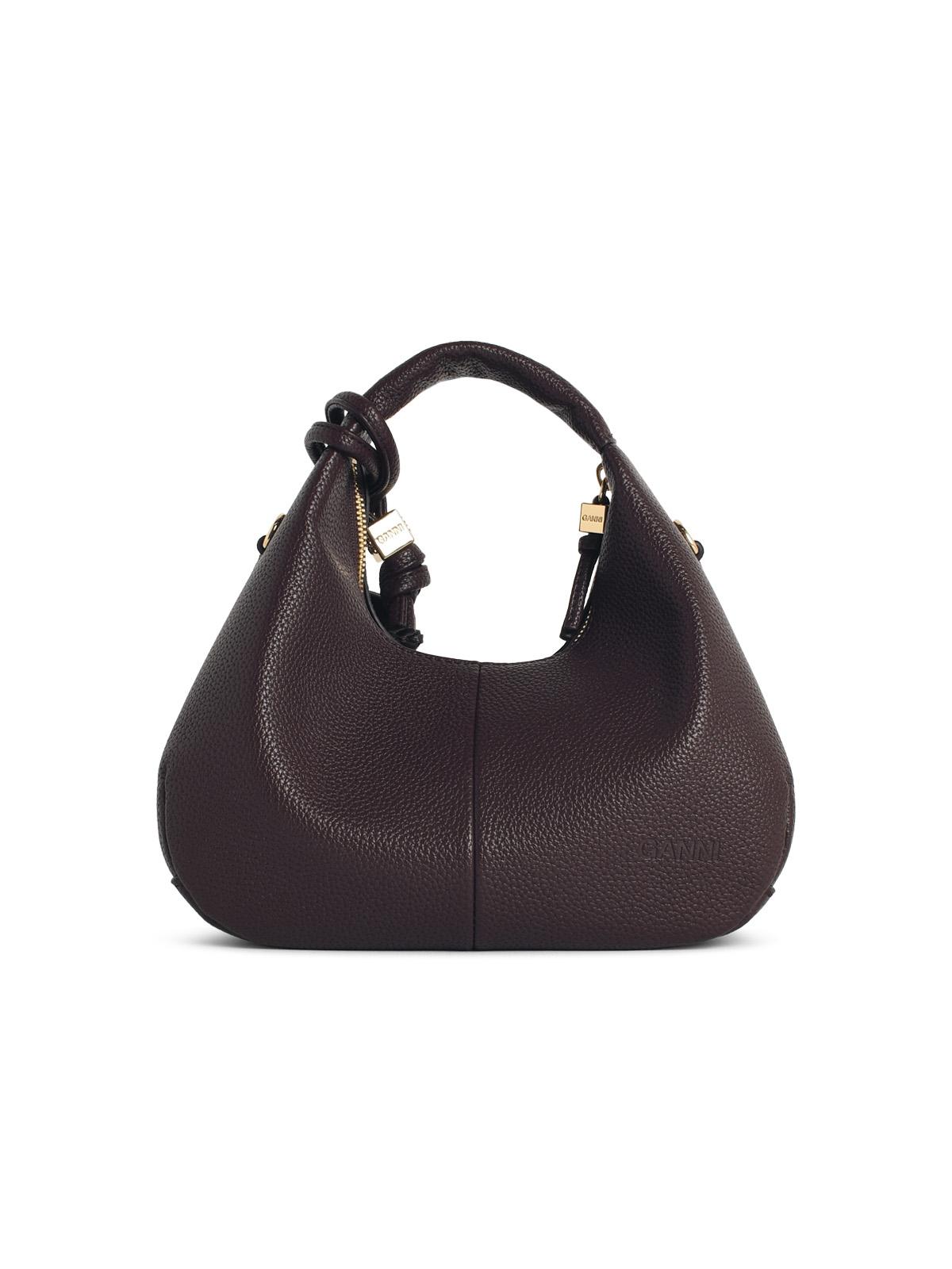 Ganni Brown Eco Leather Mini Hobo Bag Women GANNI