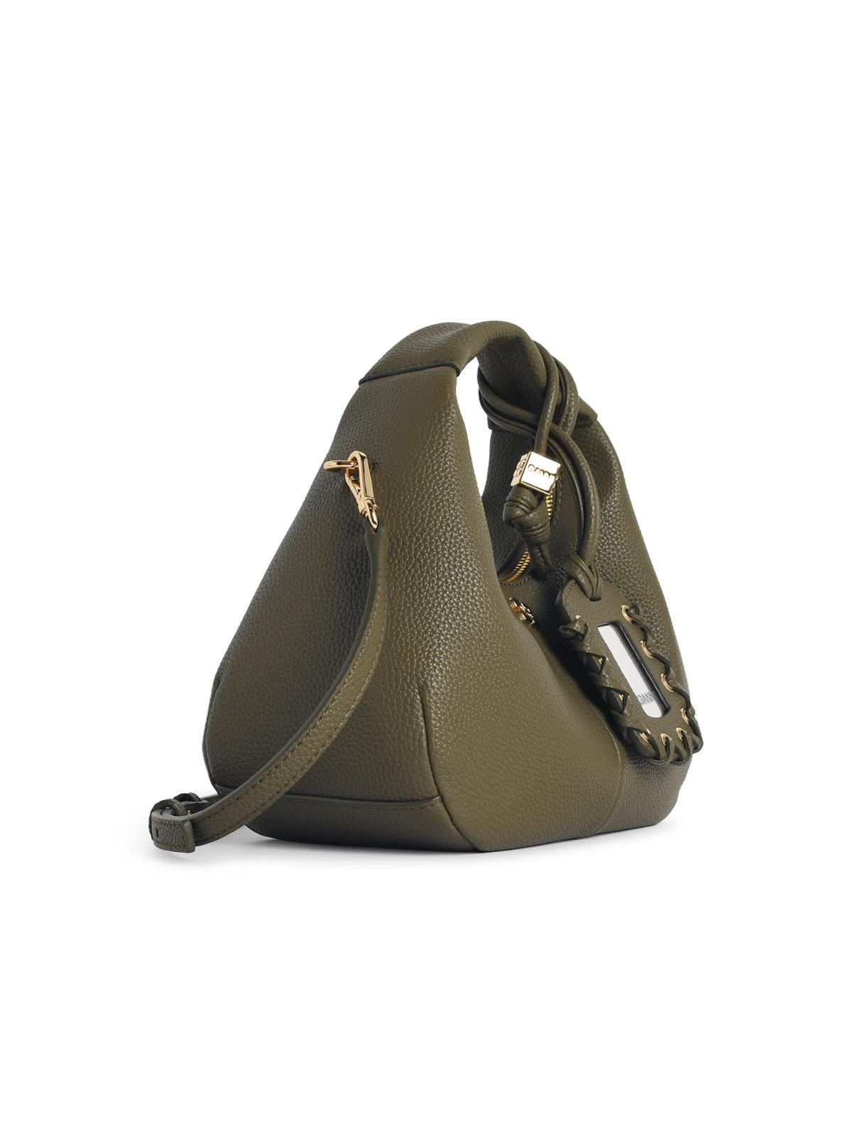 Ganni Green Eco Leather Mini Hobo Bag Women GANNI