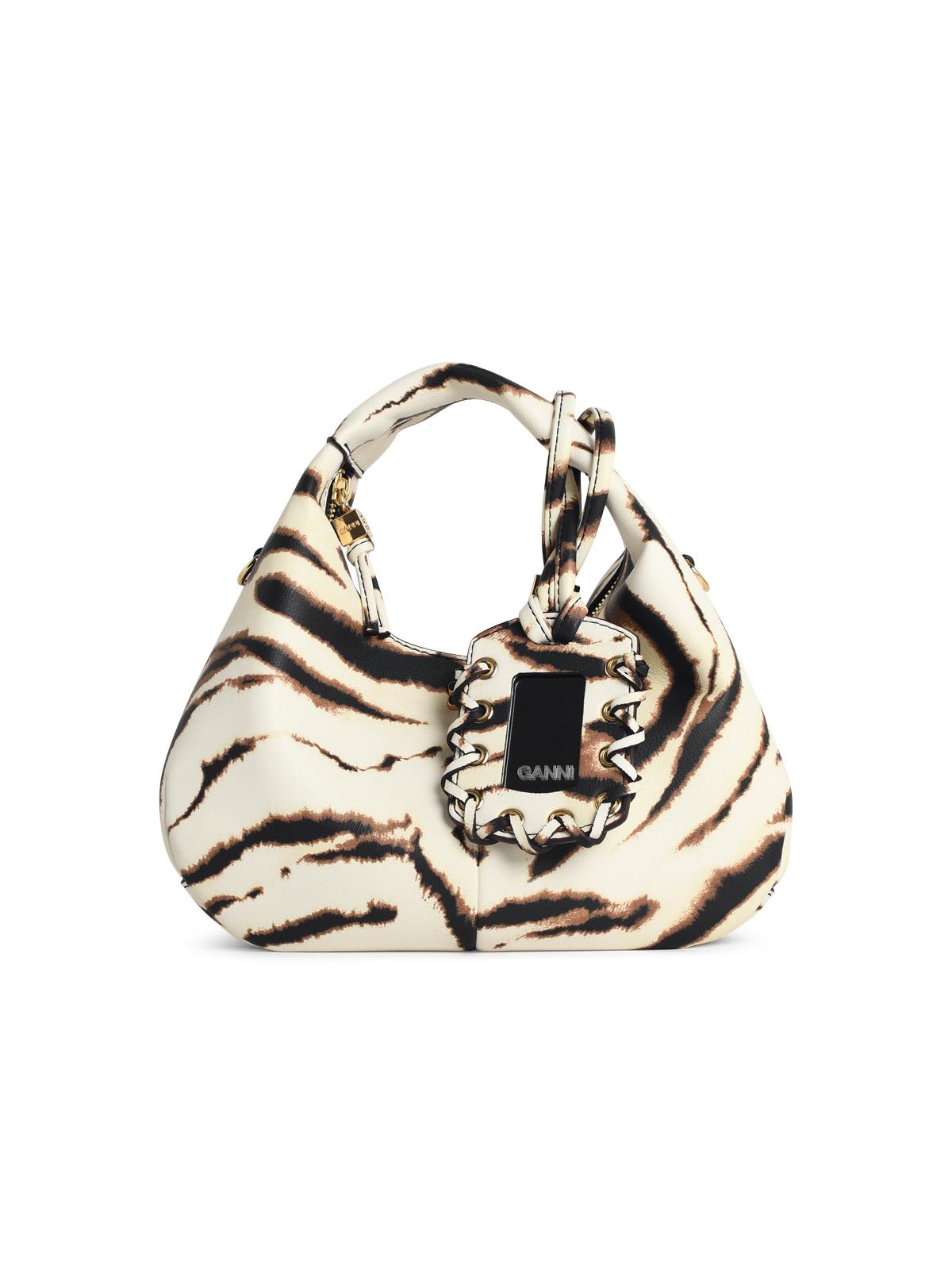 Ganni Zebra Eco Leather Mini Hobo Bag Women GANNI