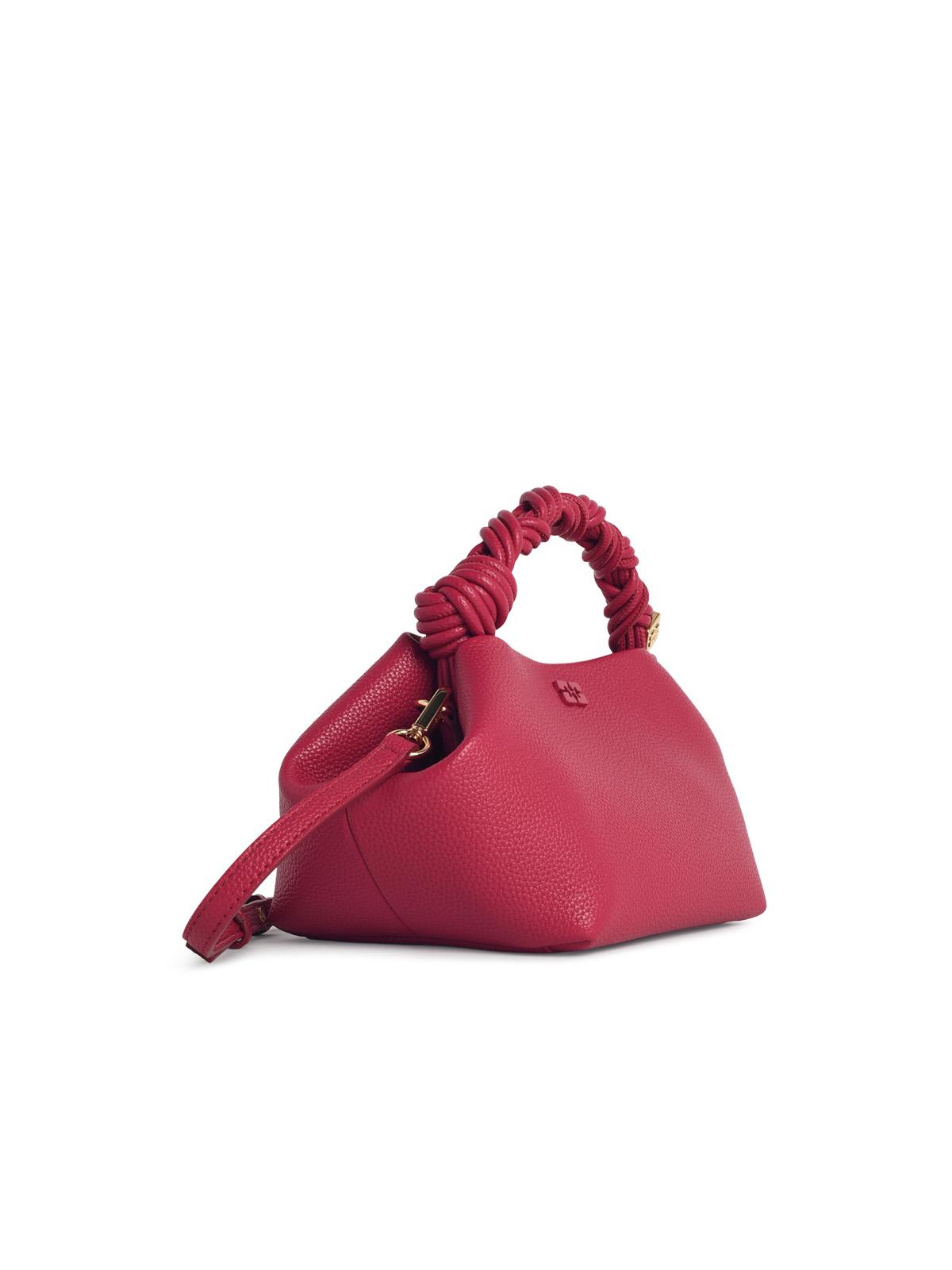 Ganni Small 'Bou' Bag In Persian Red Hammered Leather Women GANNI