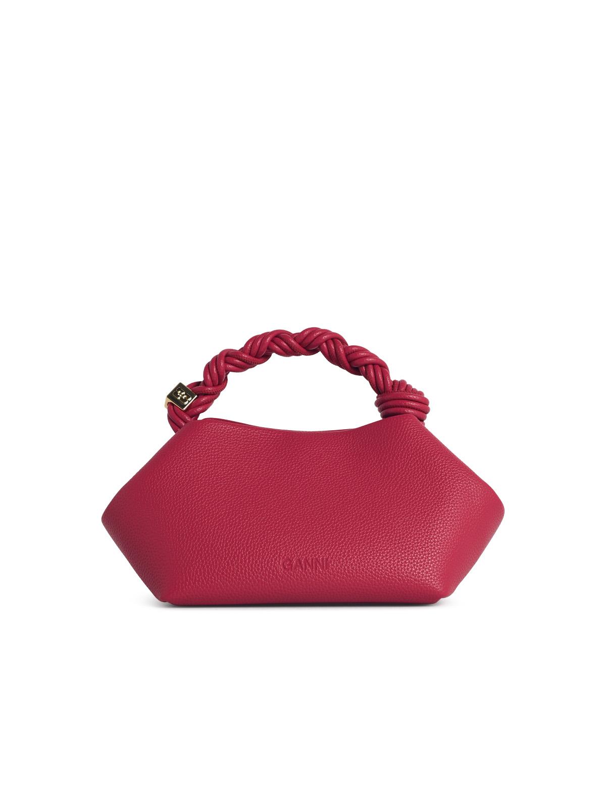 Ganni Small 'Bou' Bag In Persian Red Hammered Leather Women GANNI