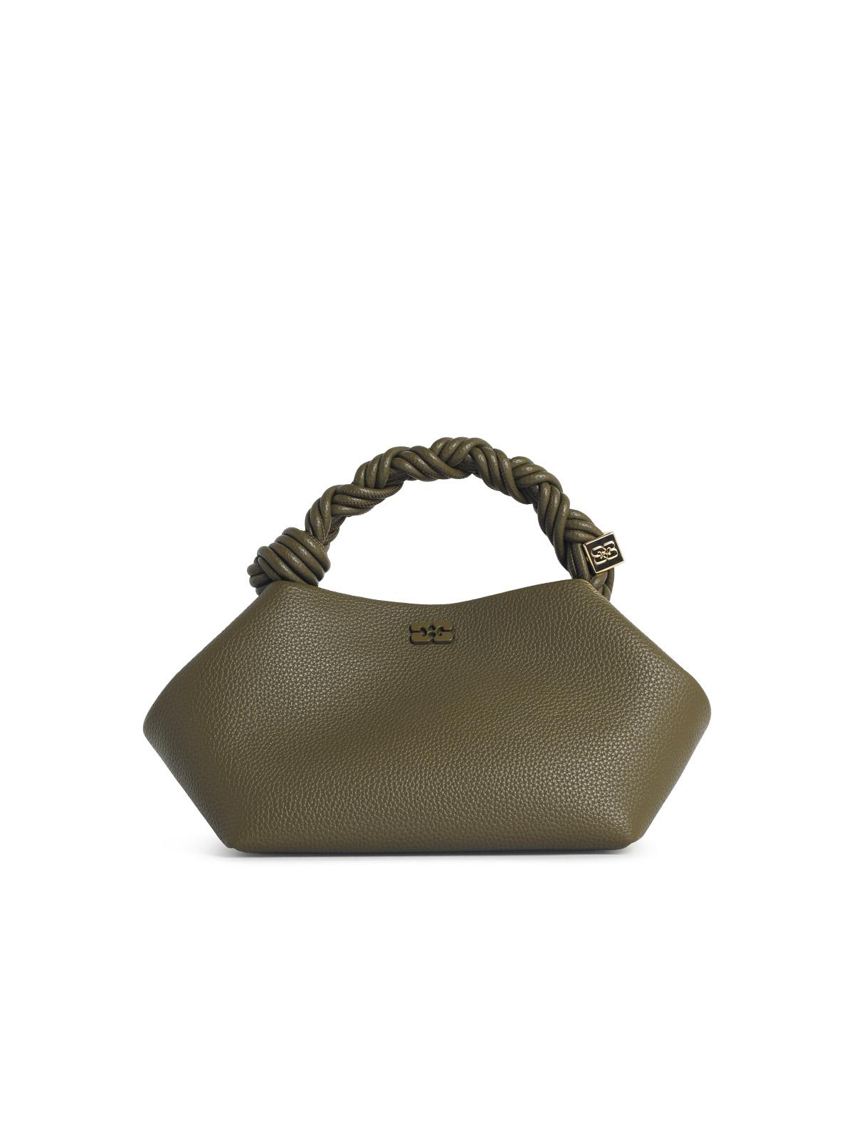 Ganni Small 'Bou' Green Hammered Leather Bag Women GANNI