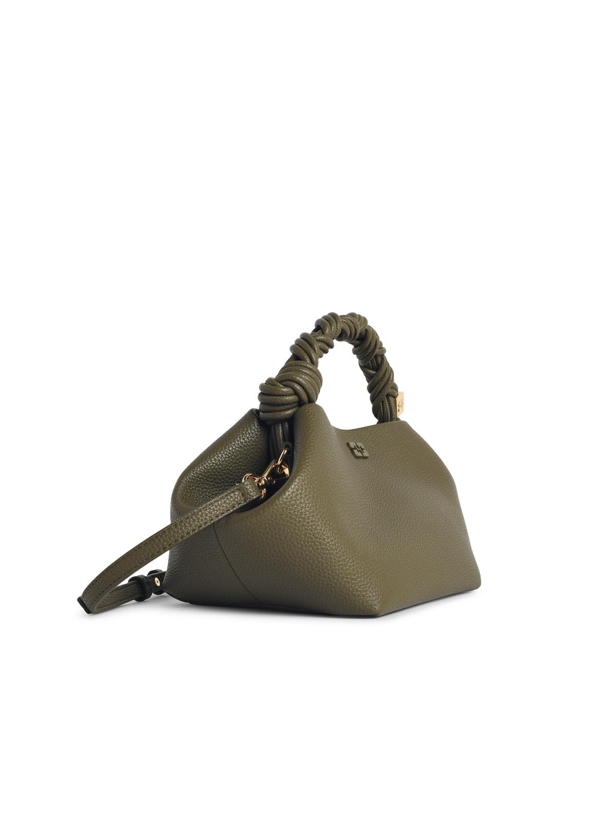 Ganni Small 'Bou' Green Hammered Leather Bag Women GANNI