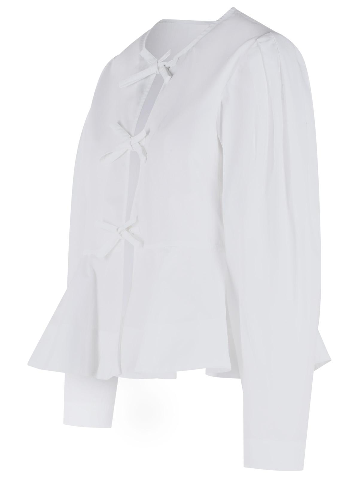 Ganni White Cotton Blouse Women GANNI