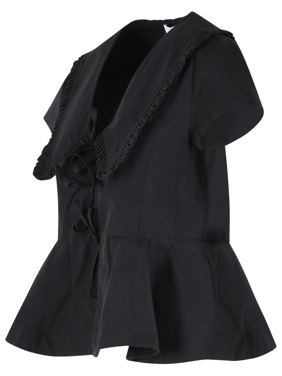 Ganni Black Cotton Poplin Blouse Women GANNI