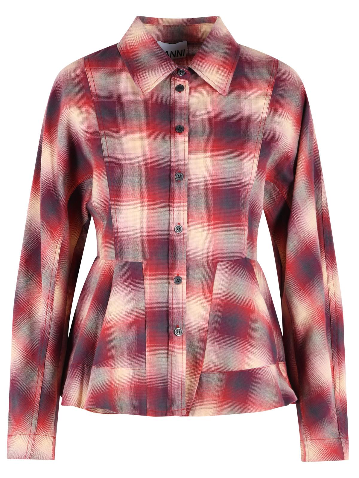 Ganni Red Cotton Shirt Women GANNI