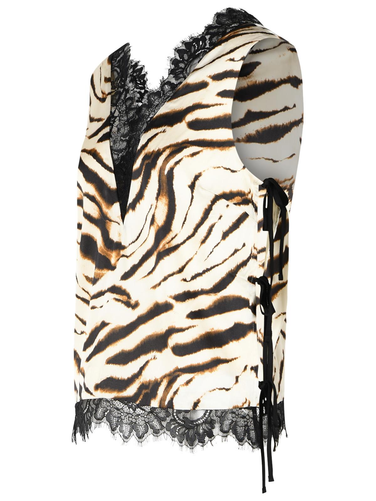 Ganni Ivory Viscose Tank Top Women GANNI