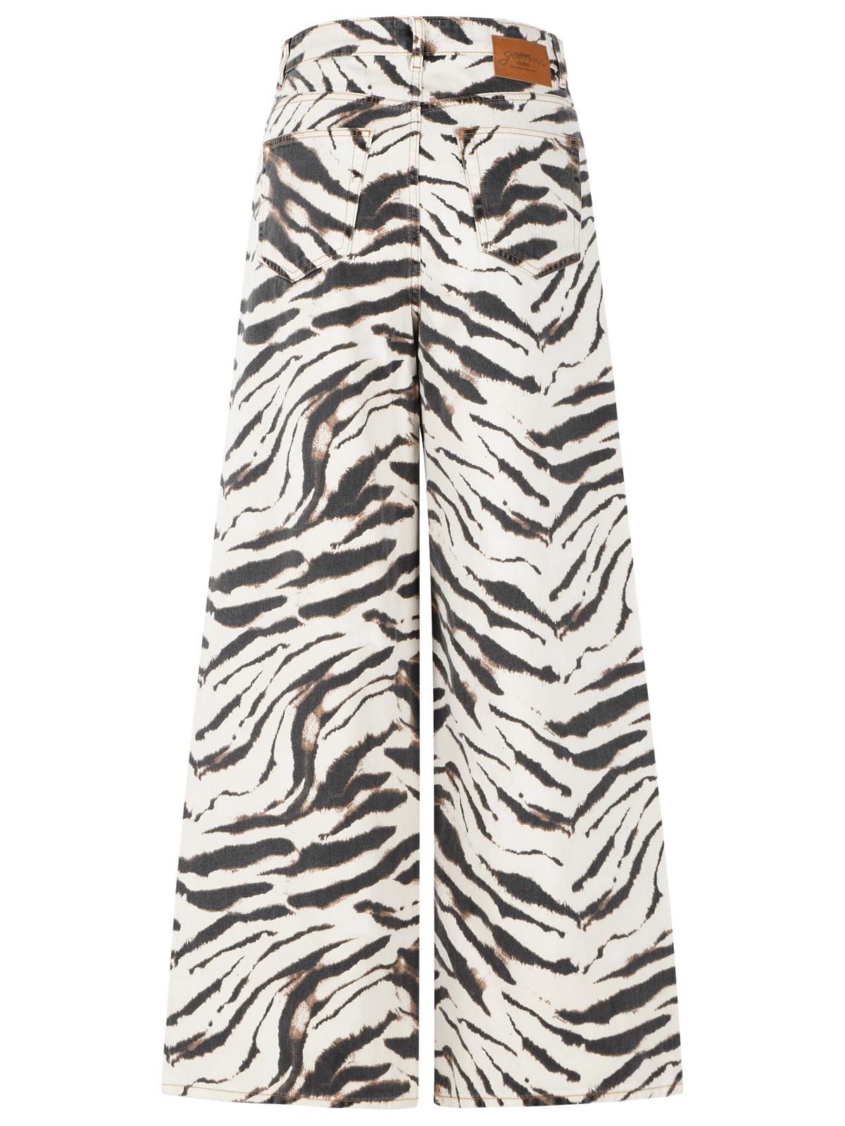 Ganni 'Lari Zebra 33L' 'Egret' Ivory Cotton Jeans Women GANNI