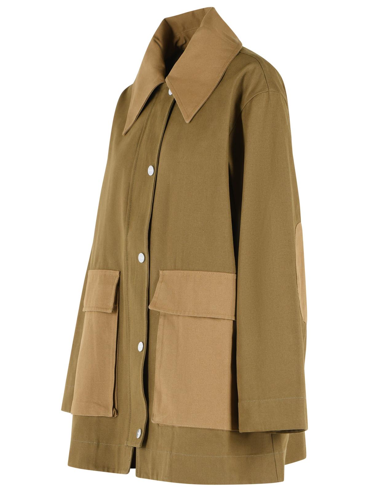 Ganni Green Cotton Jacket Women GANNI