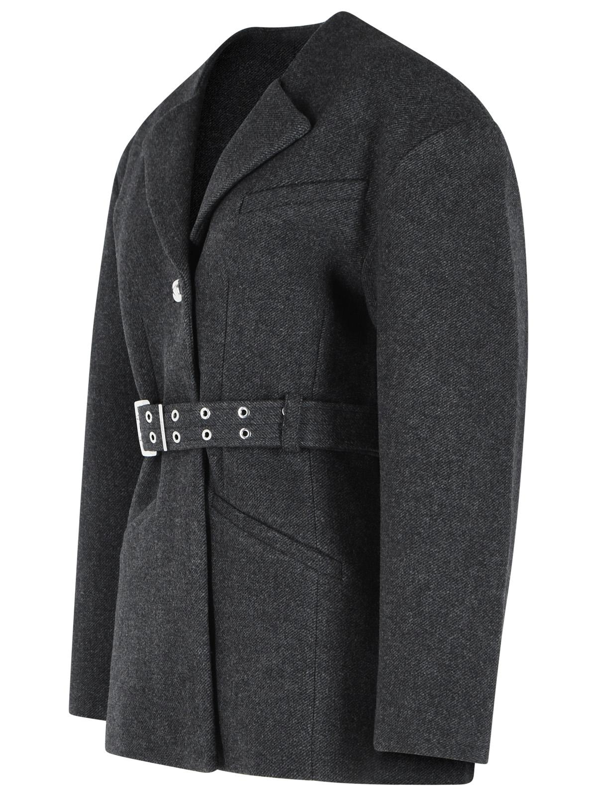 Ganni 'Peacoat' Grey Wool Blend Coat Women GANNI