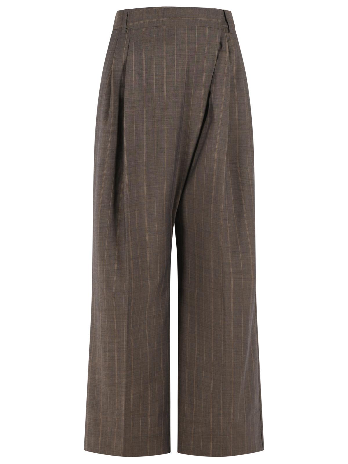 Ganni 'Wrap' Brown Wool Pants Women GANNI