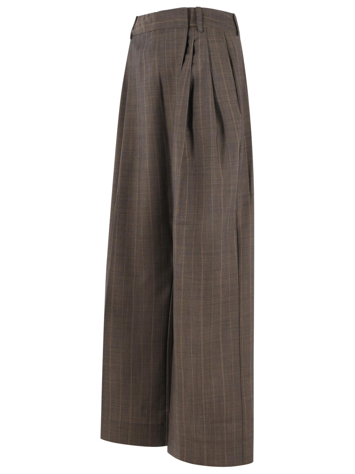Ganni 'Wrap' Brown Wool Pants Women GANNI