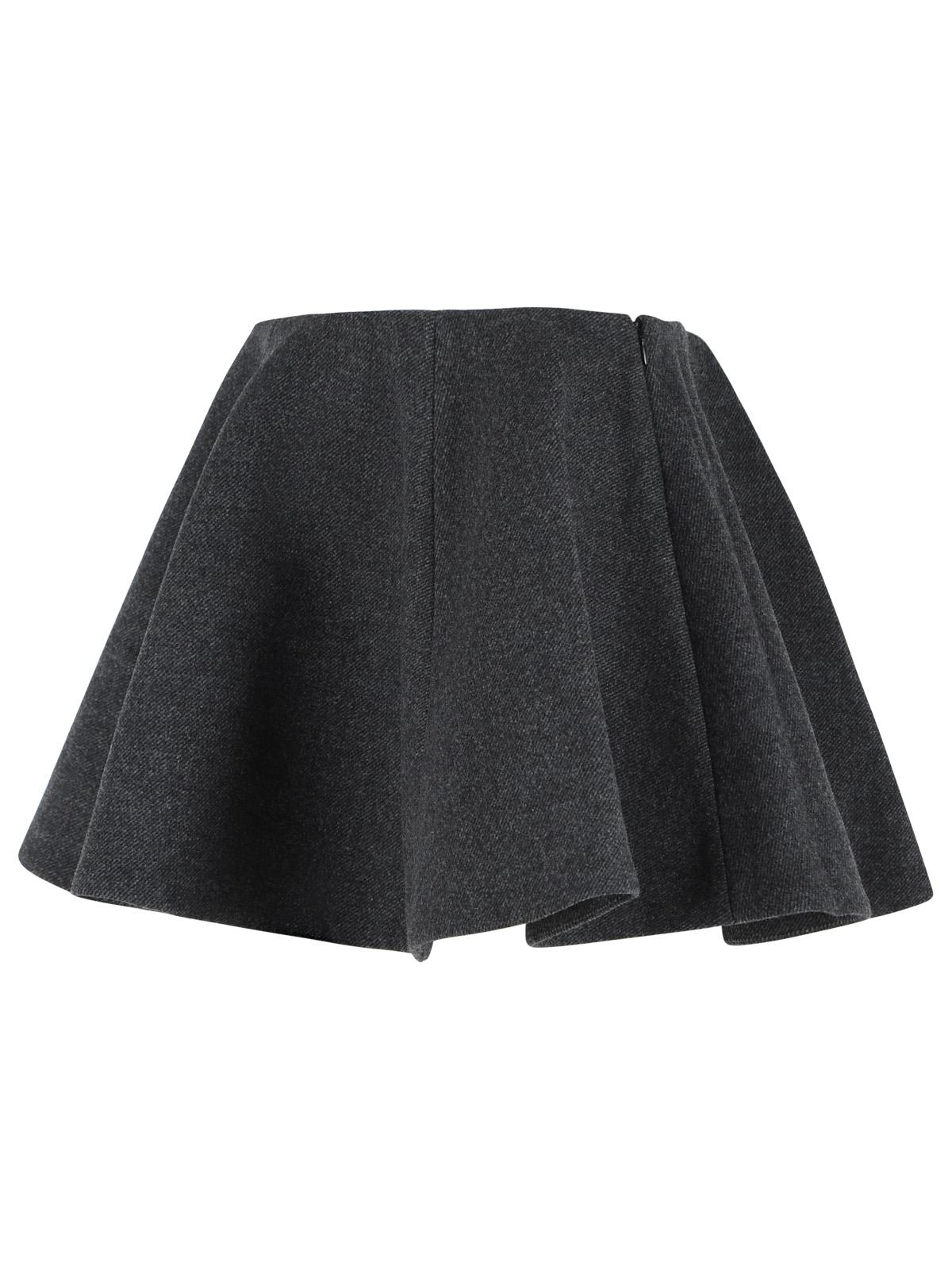 Ganni 'Peacoat' Grey Wool Blend Miniskirt Women GANNI