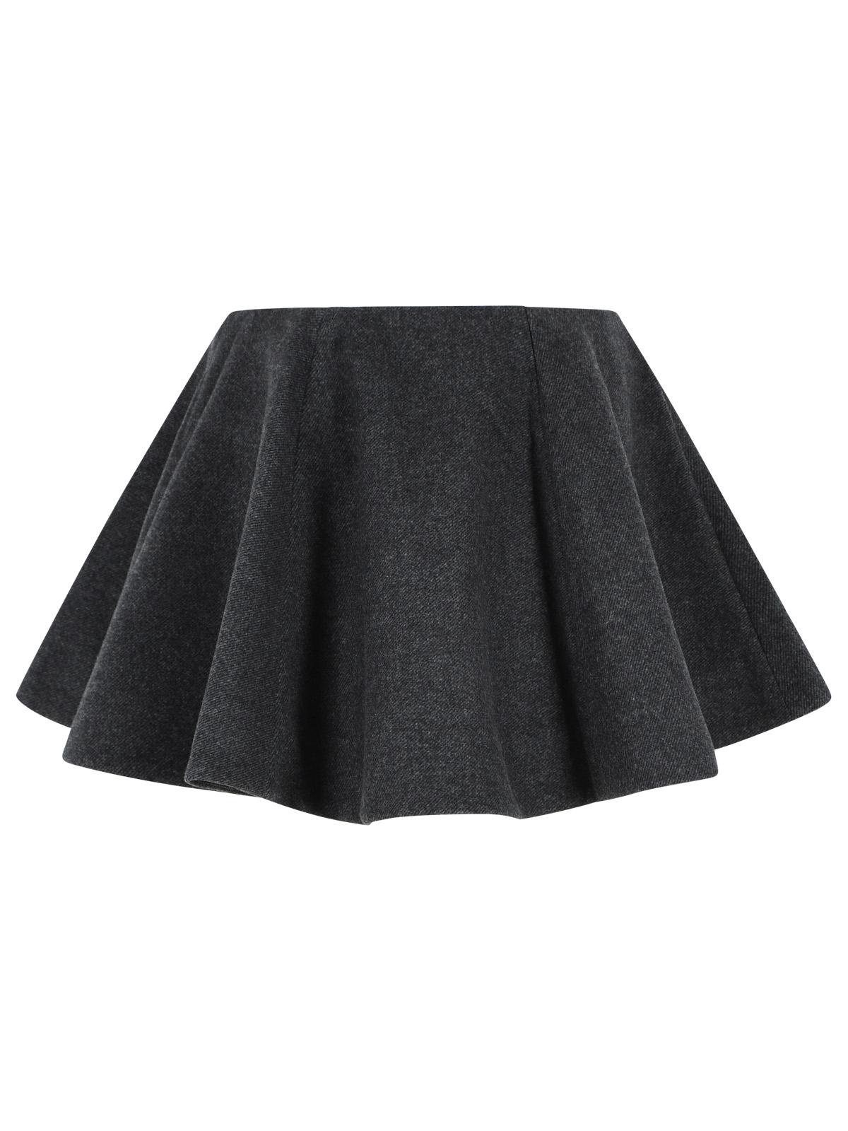Ganni 'Peacoat' Grey Wool Blend Miniskirt Women GANNI