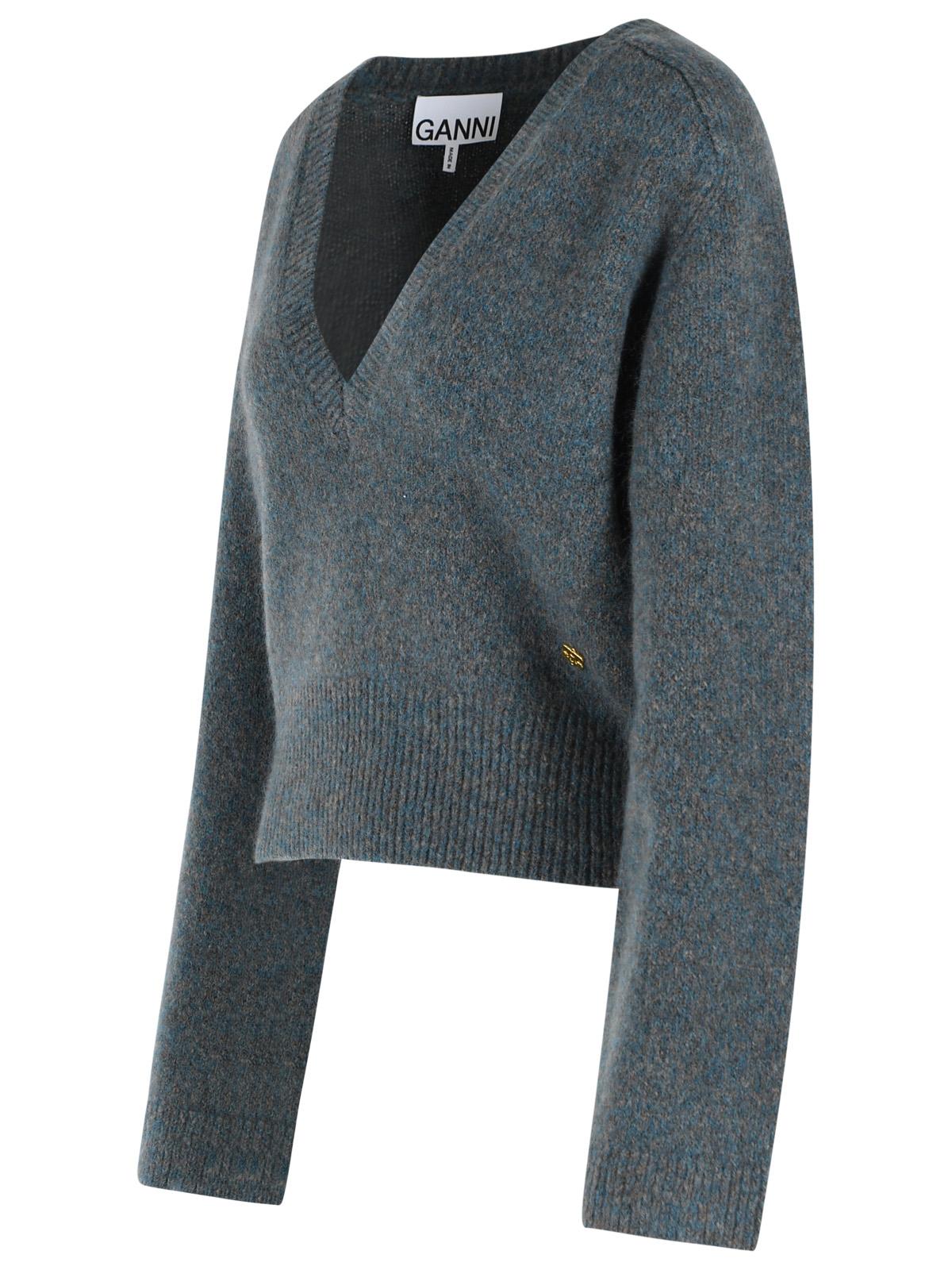 Ganni Blue Wool Blend Sweater Women GANNI