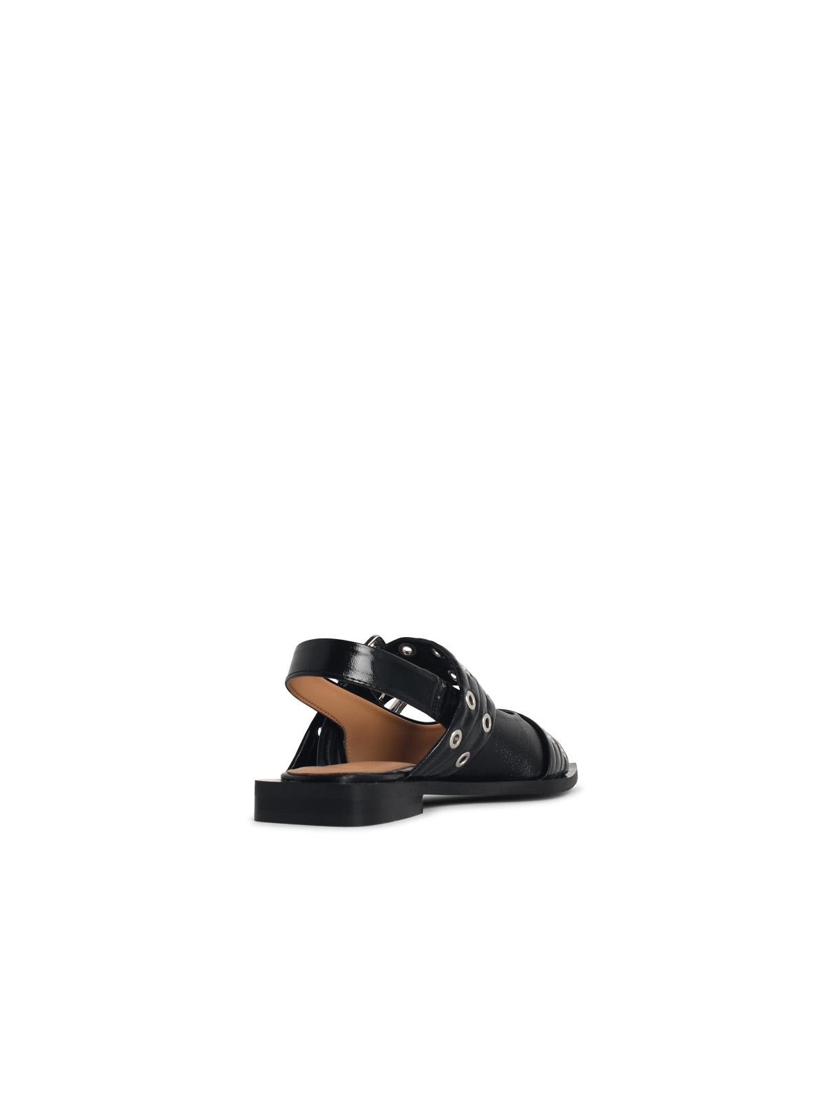 Ganni Ballet Flats With Black Faux Leather Buckle Women GANNI