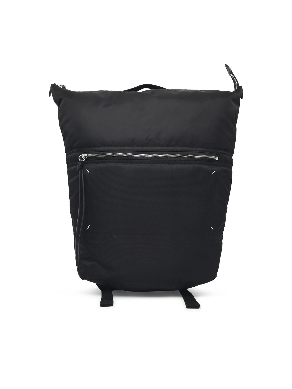 Maison Margiela 'Zip Line' Black Fabric Backpack Men MAISON MARGIELA